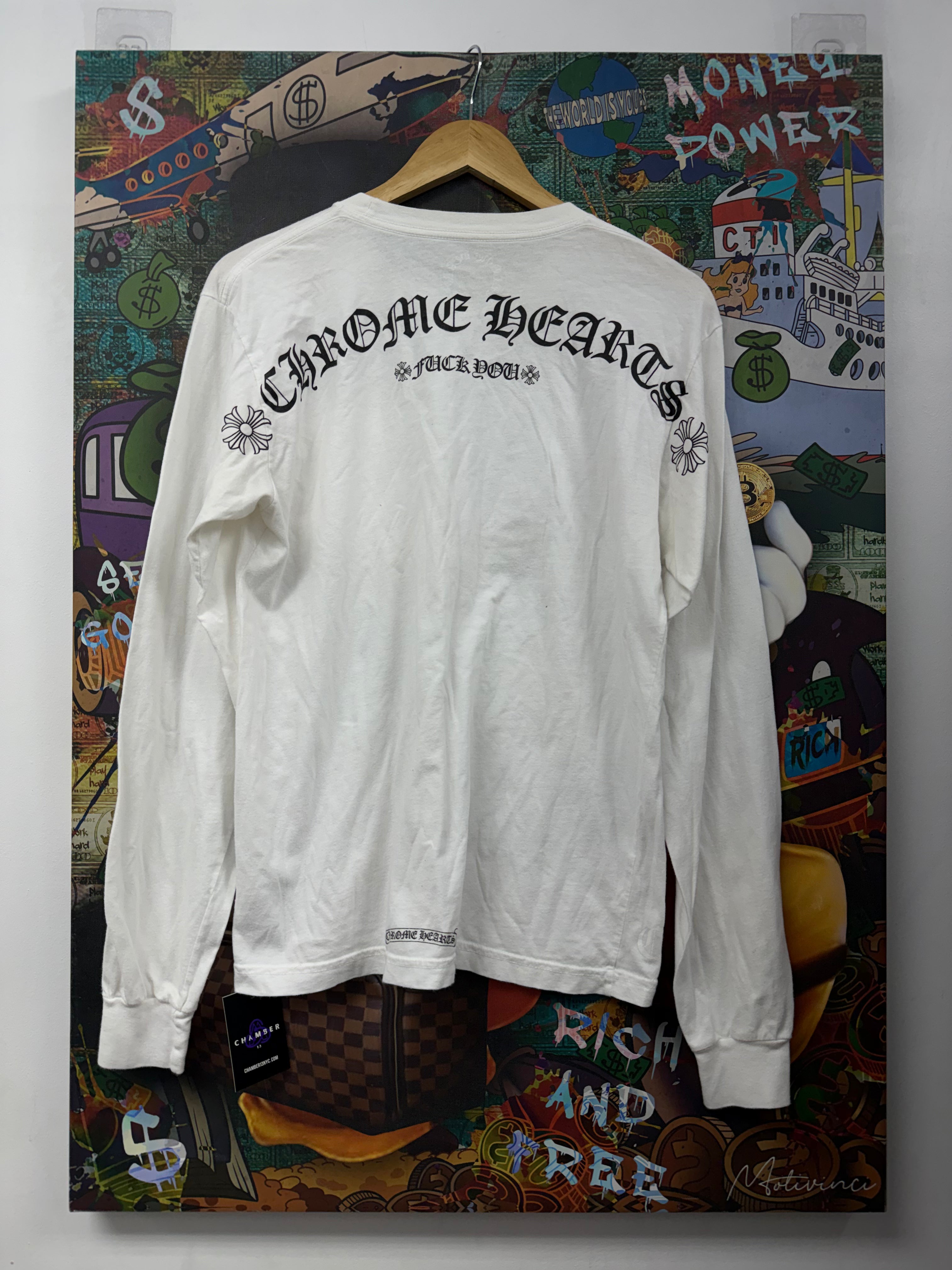 Chrome Hearts White Shoulder Logo Long Sleeve