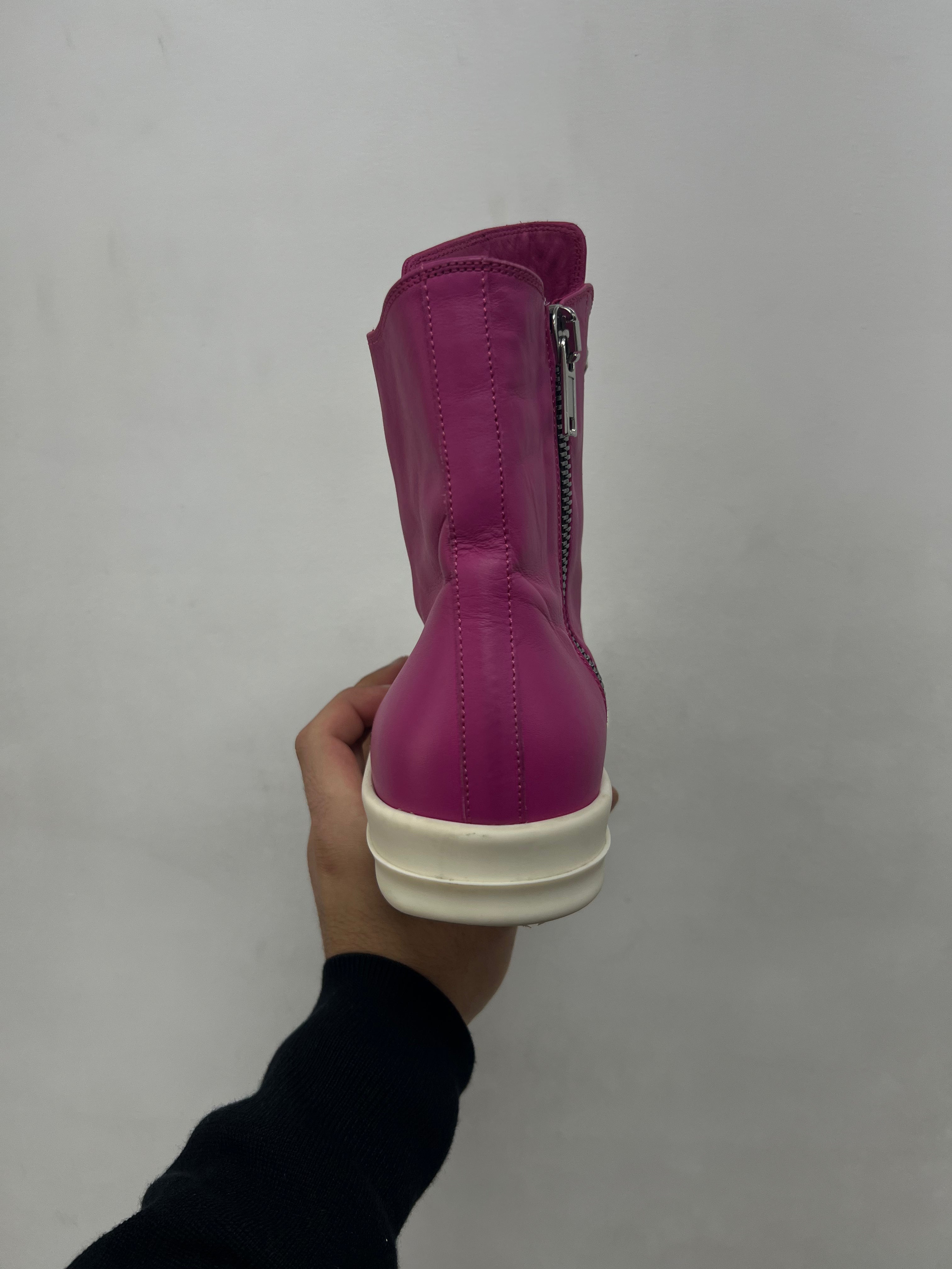 Rick Owens Hot Pink & Milk Ramone High Sneakers