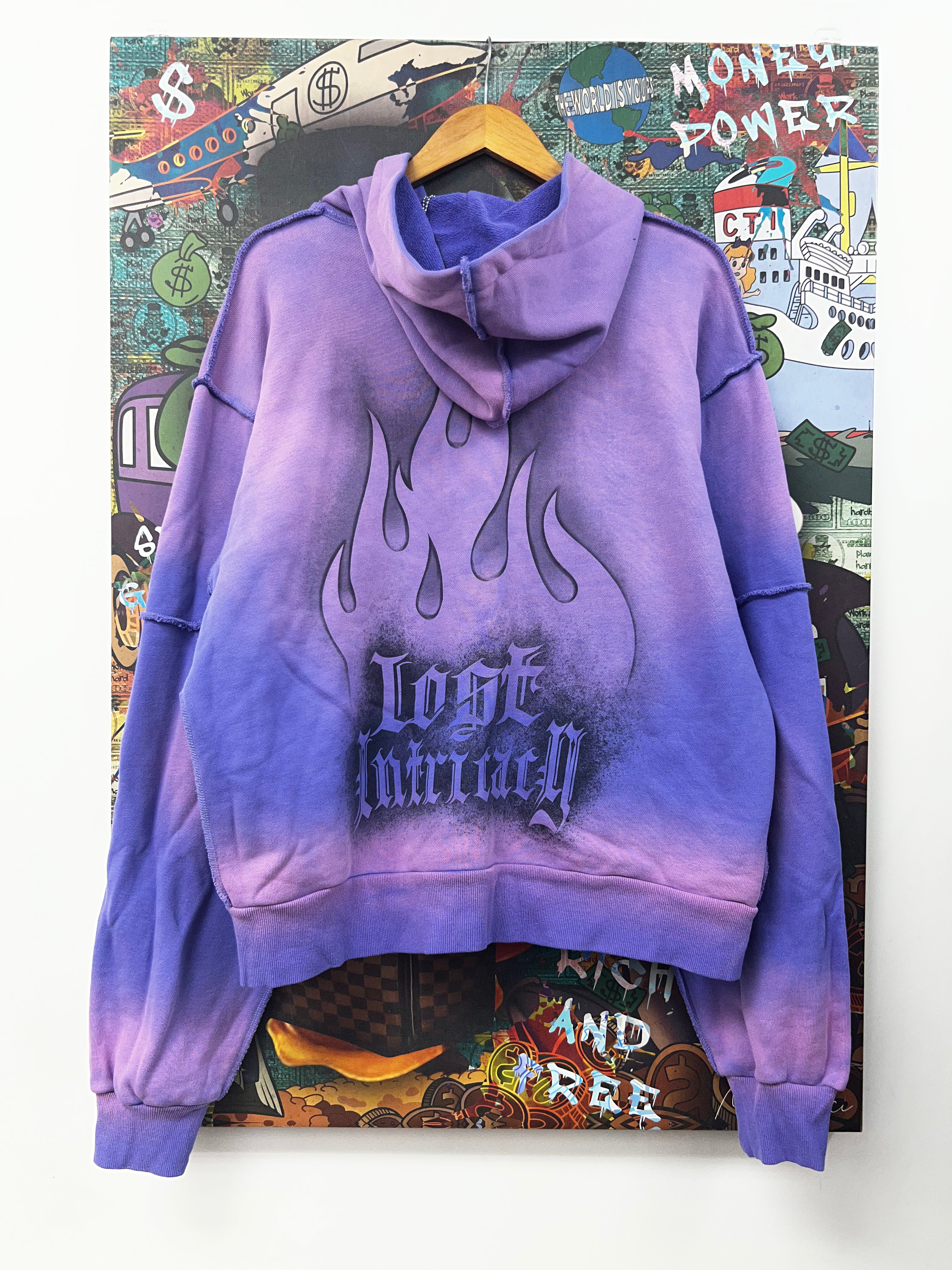 Lost Intricacy Purple Rhinestone Zip Up Hoodie