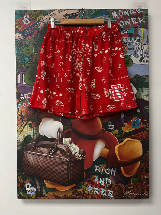 EE Red Paisley Shorts Used
