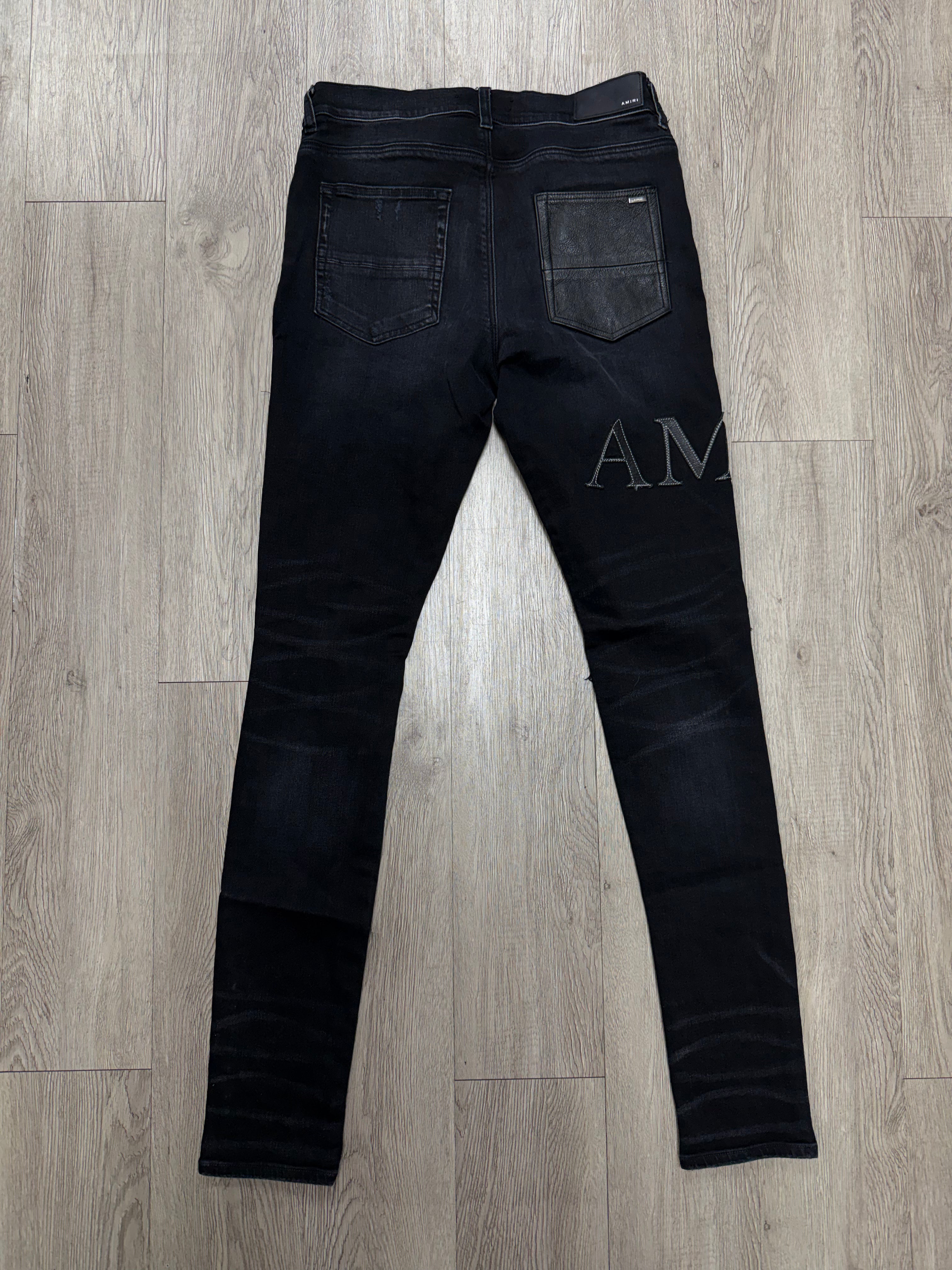 Amiri Black Serrif Side Logo Jeans