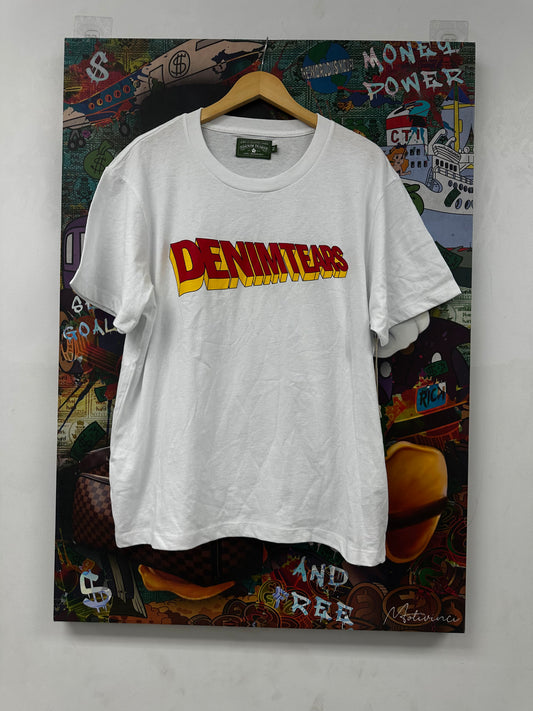 Denim Tears White Red Yellow Tee Used XL