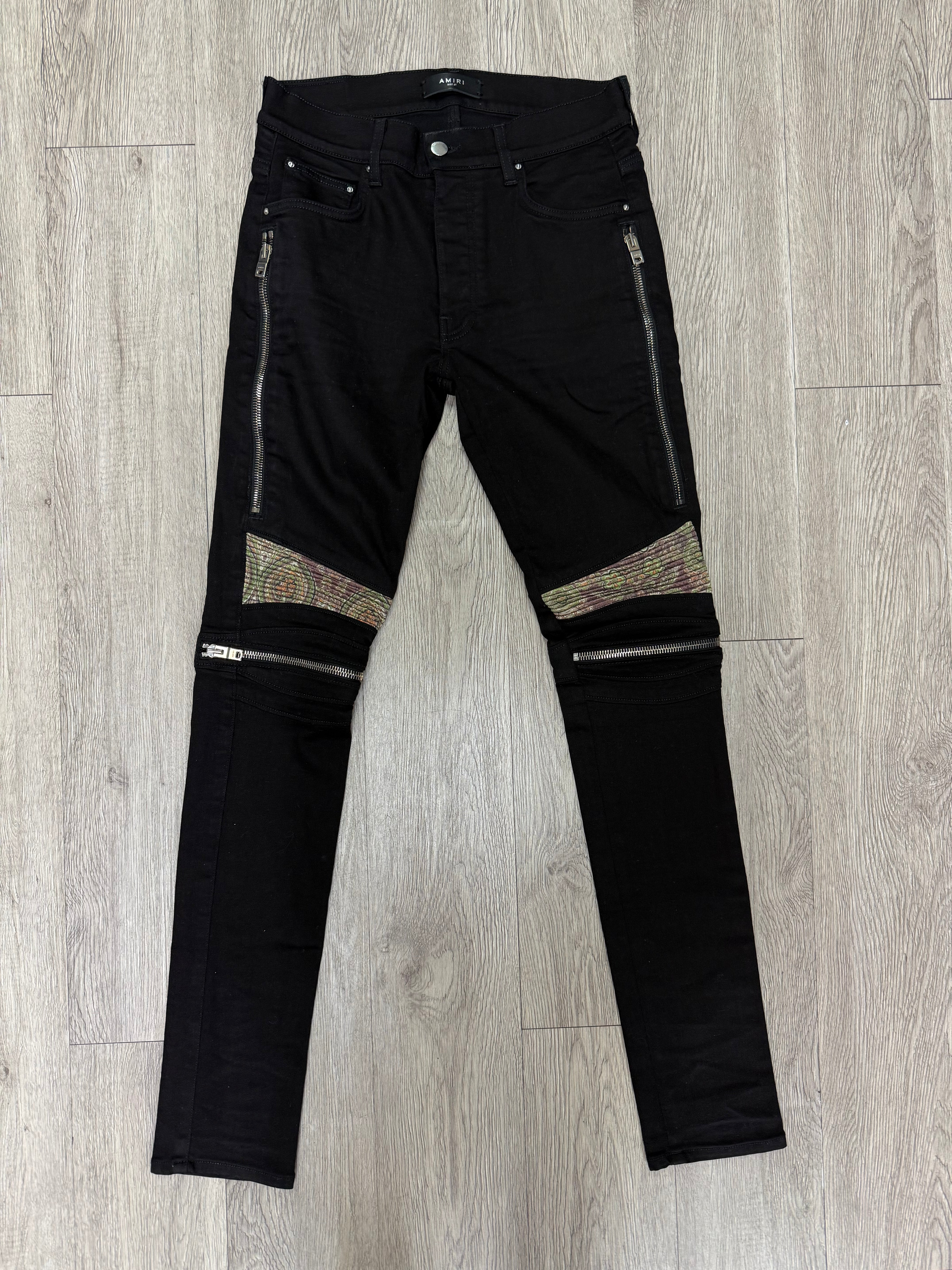 Amiri MX2 Black Brown Green Patch Jeans