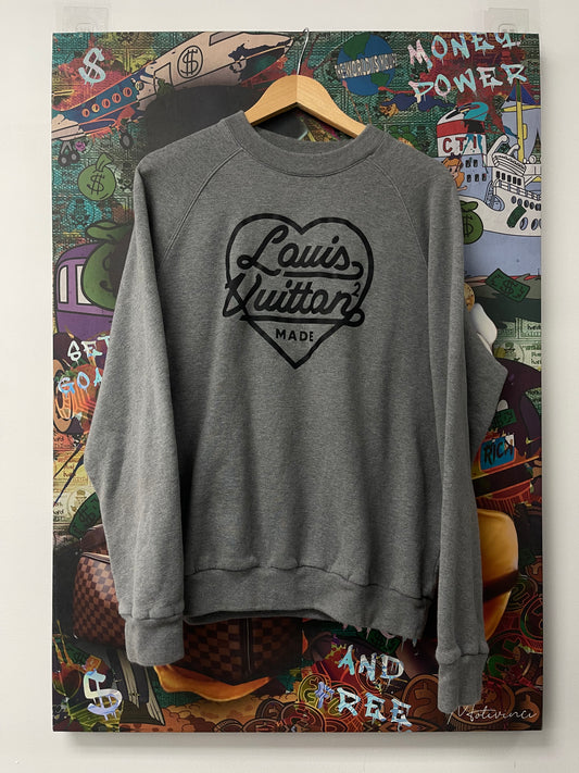 LV Grey Pharell Crewneck  Used