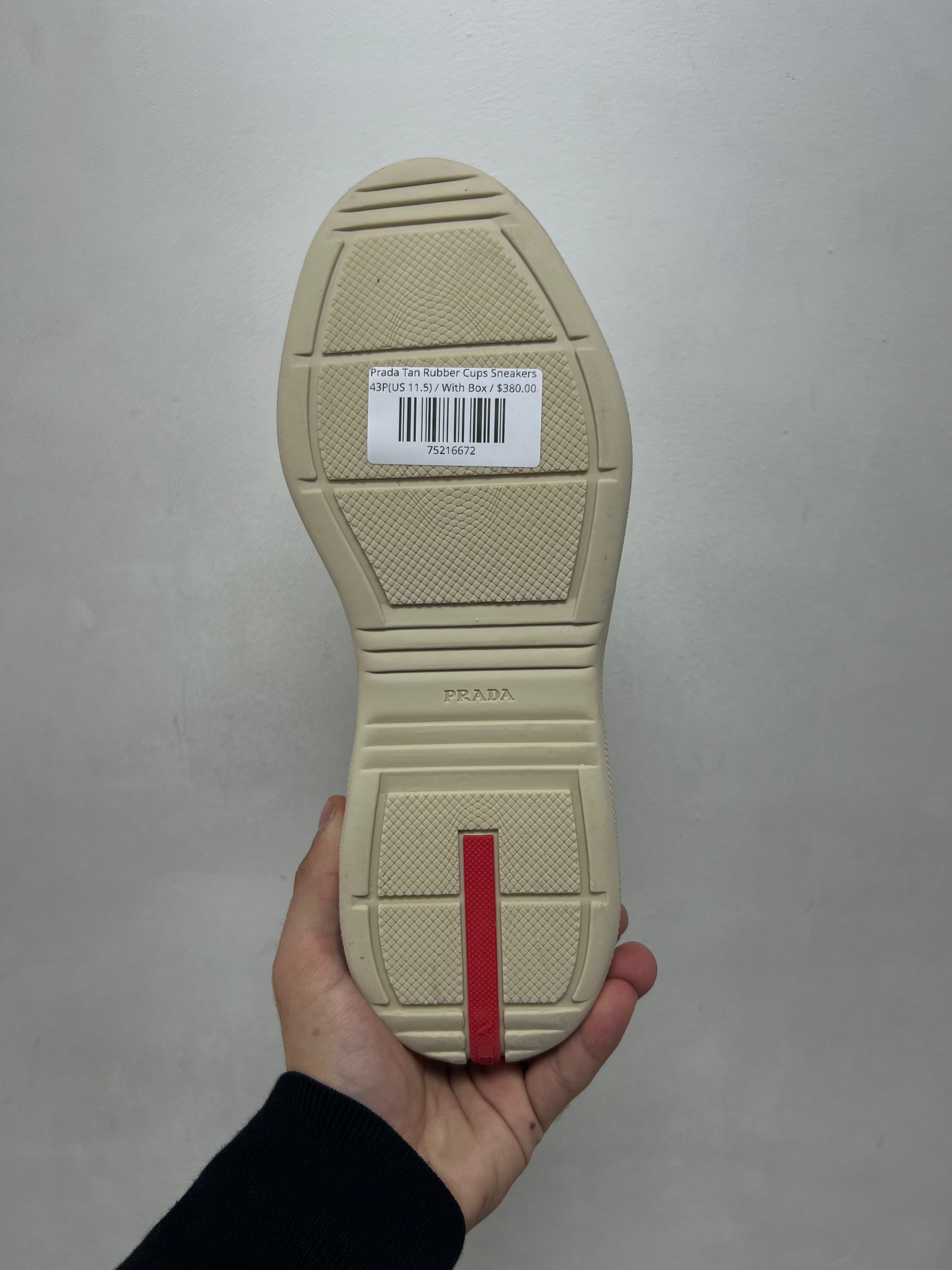 Prada Tan Rubber Cups Sneakers