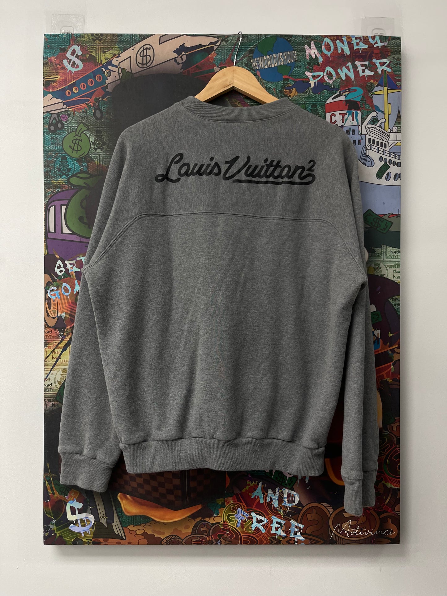 LV Grey Pharell Crewneck  Used