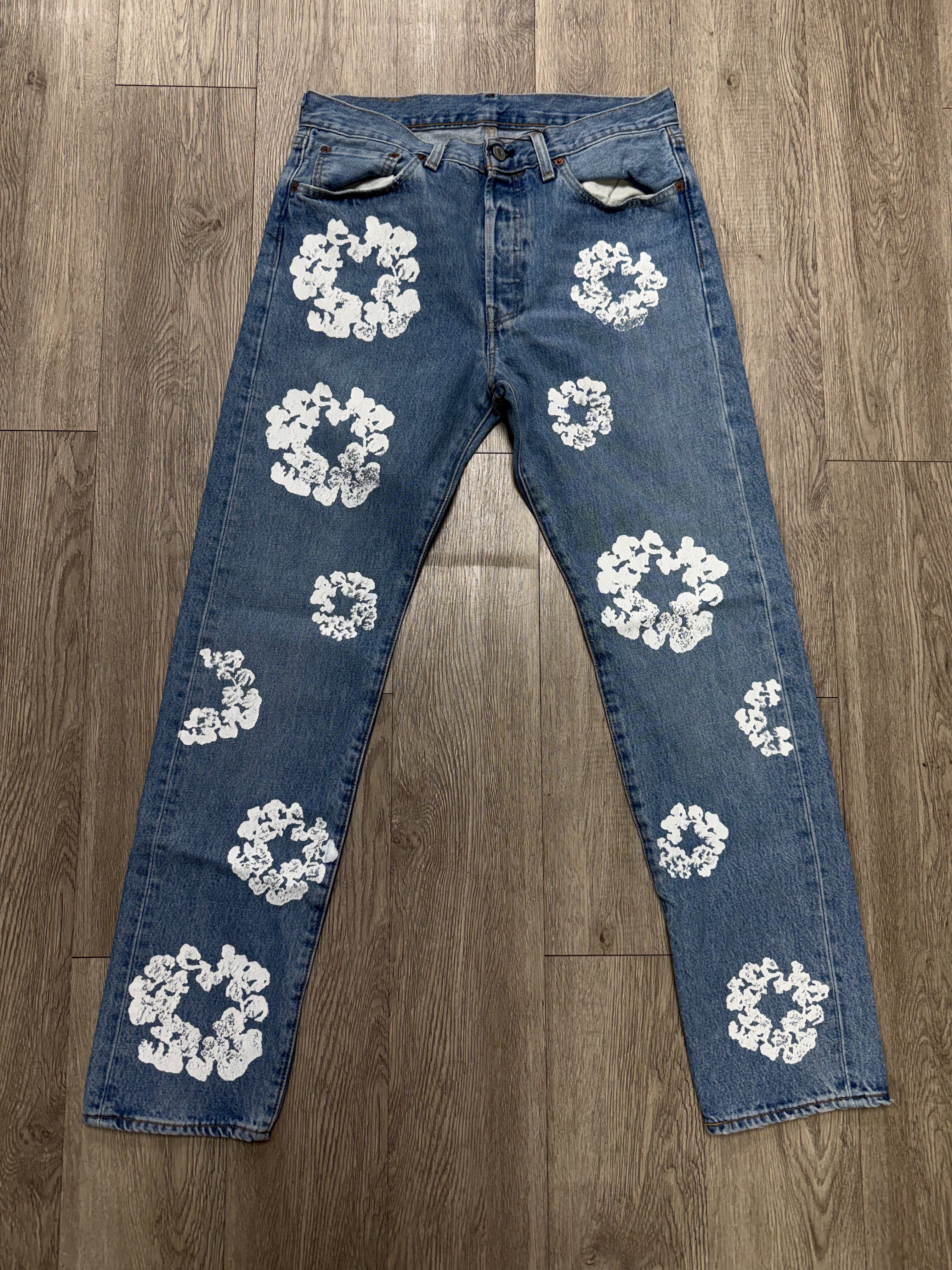 Denim Tears Light Wash Cotton Wreath Jeans