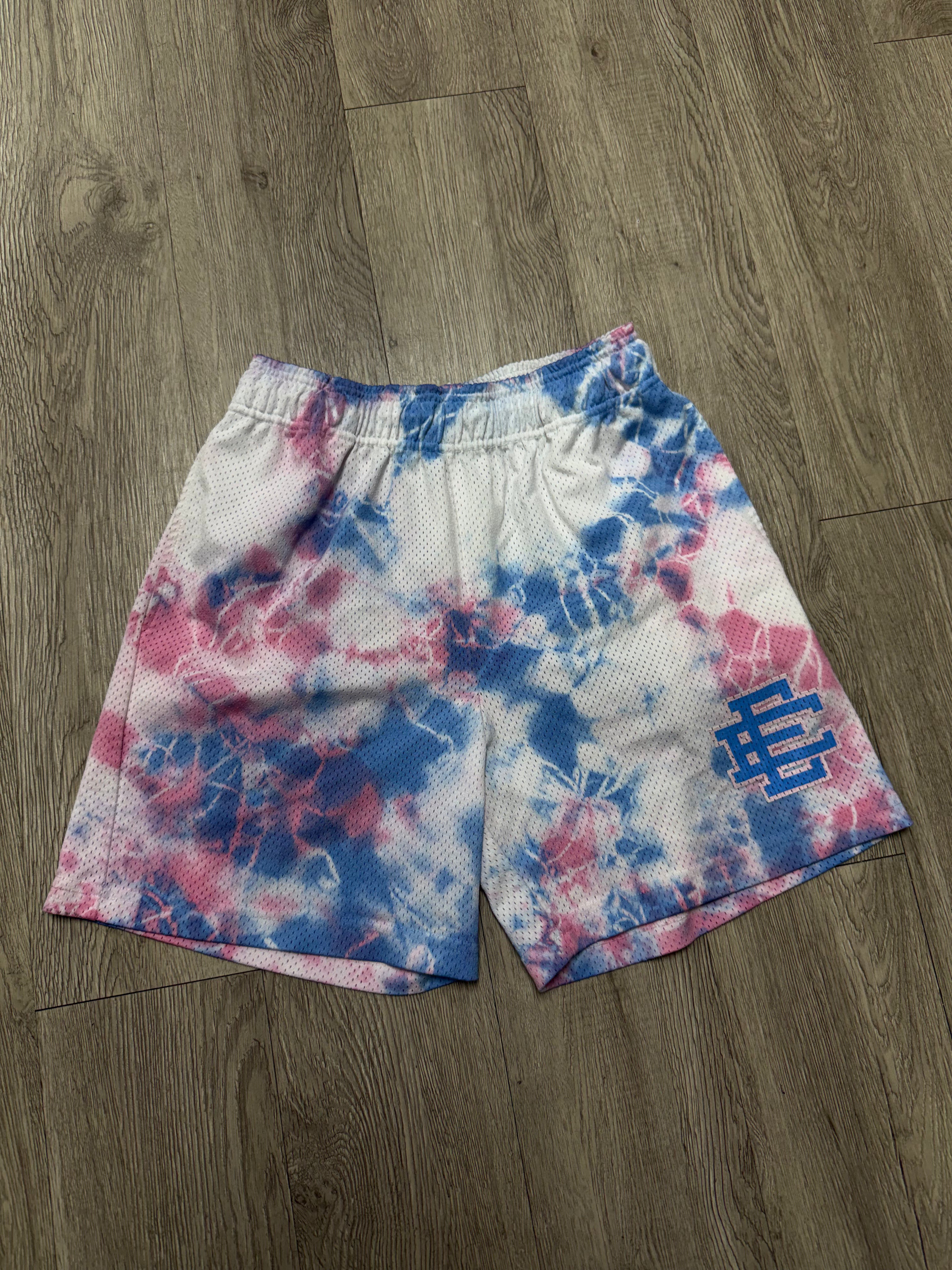 Eric Emanuel Pink Blue Tie Dye Shorts