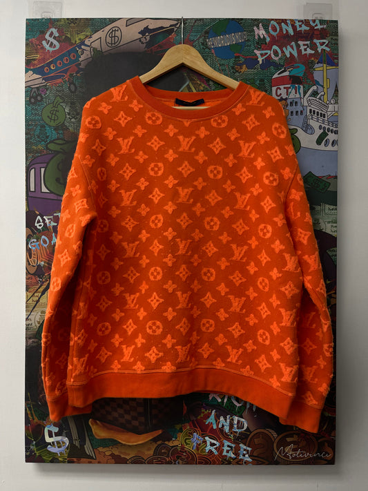 Louis Vuitton Orange Crewneck Monogram  Used