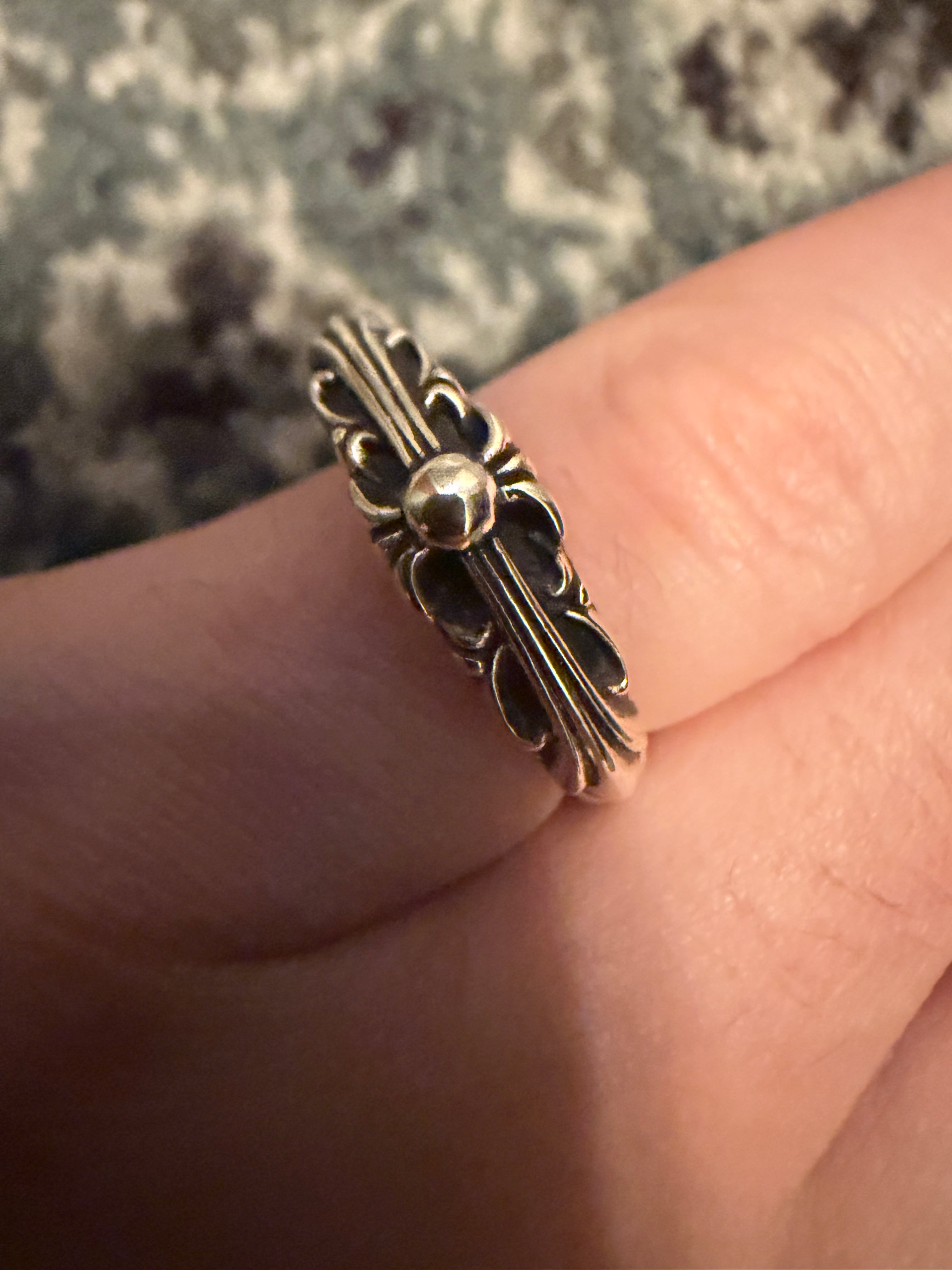 Chrome Hearts .925 Silver Tiny Floral Ring