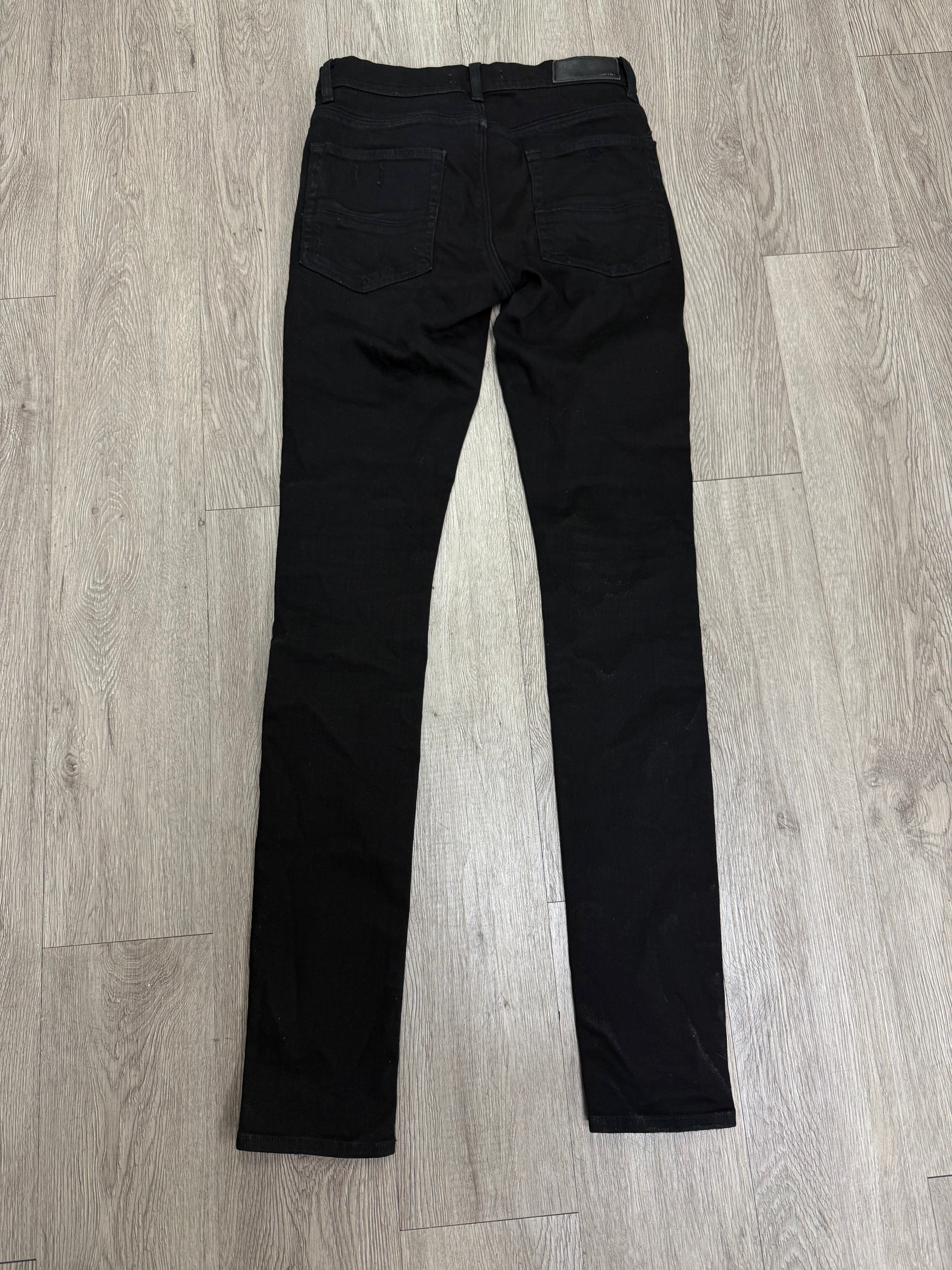 Amiri MX1 Black Leather Patch (Missing Metal Tag) Jeans