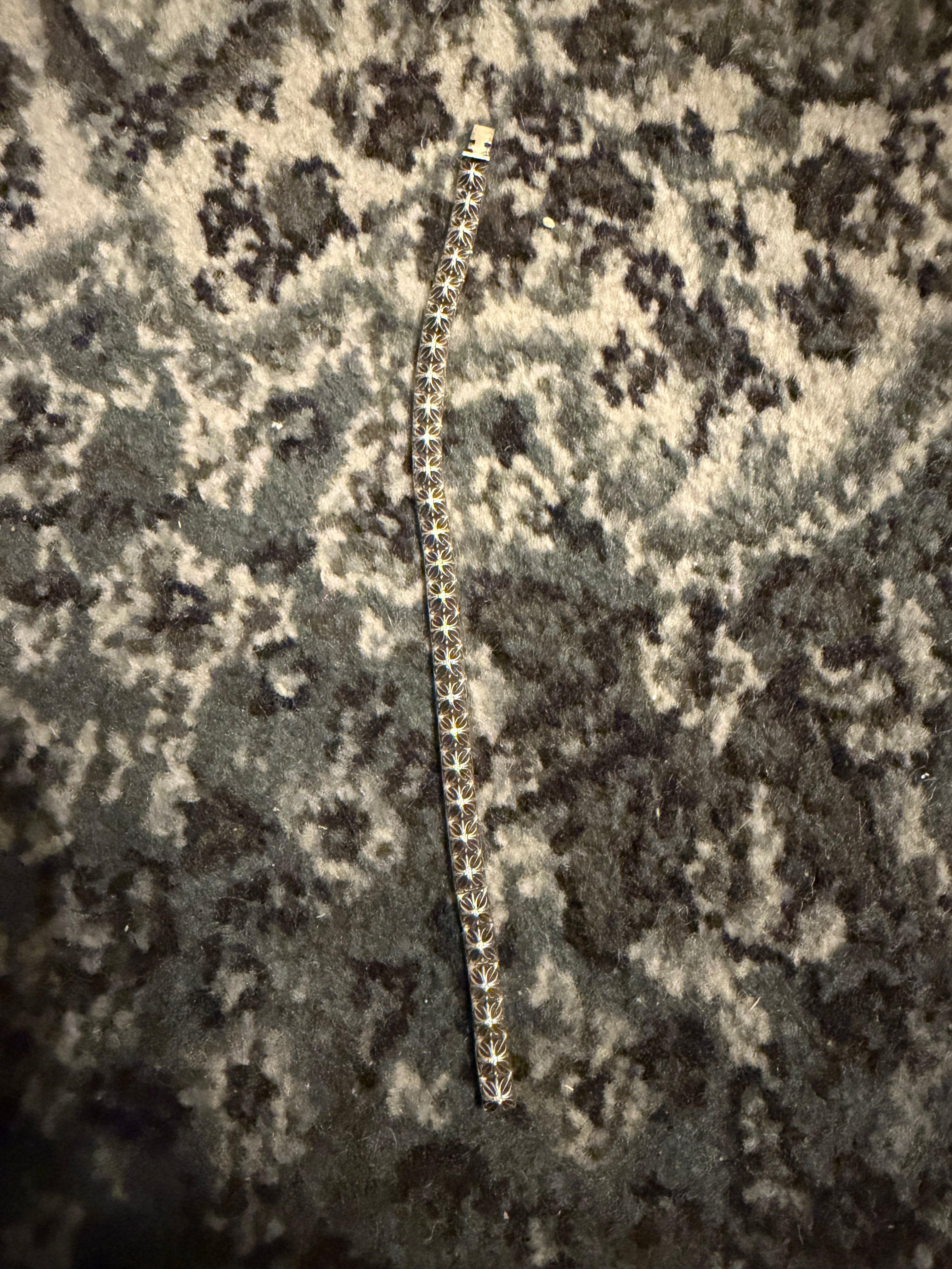 Chrome Hearts .925 Silver Diamond Pyramid Plus 1/4 Bracelet