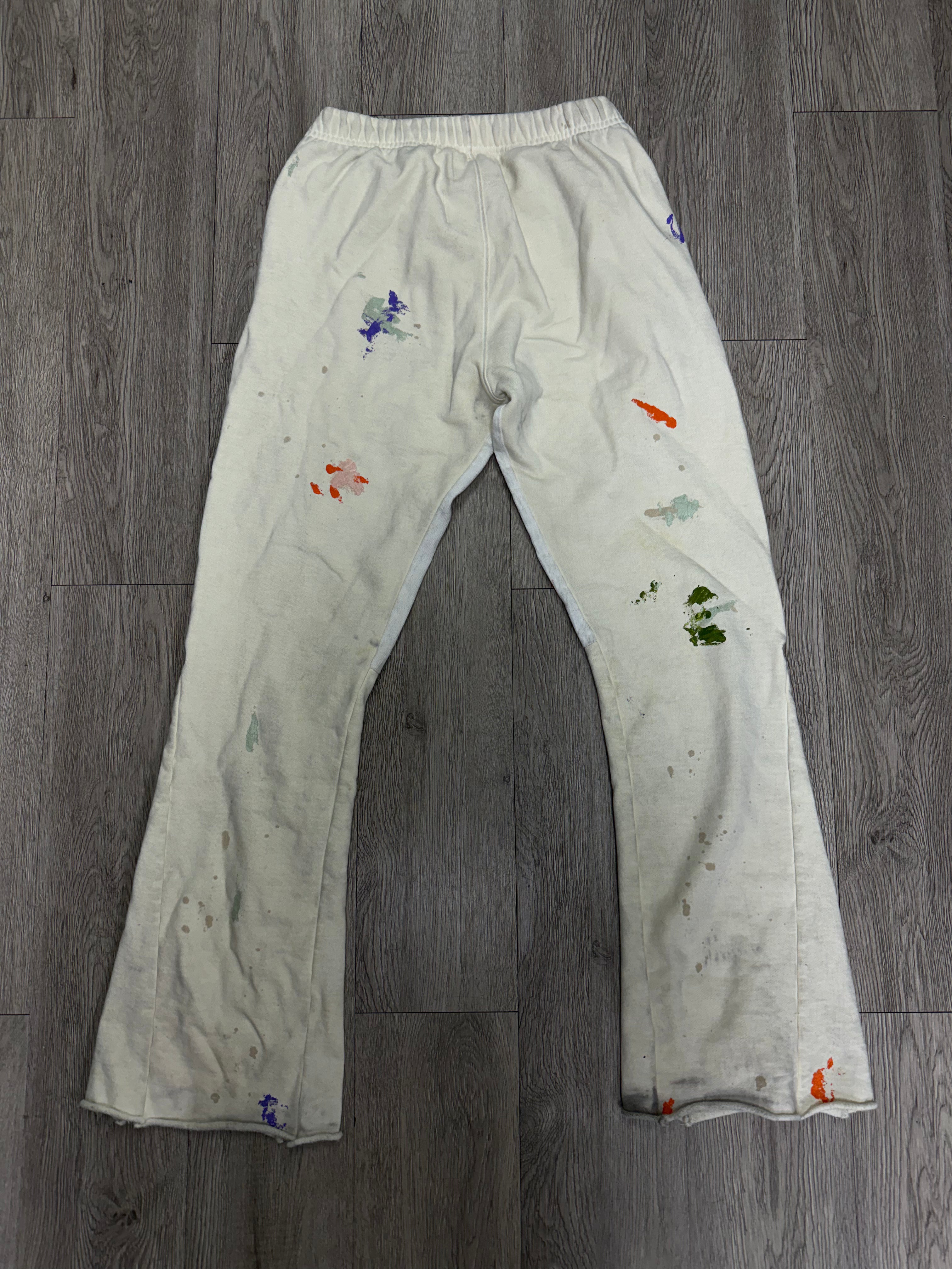Gallery Dept Cream Paint Splatter Flare Sweats