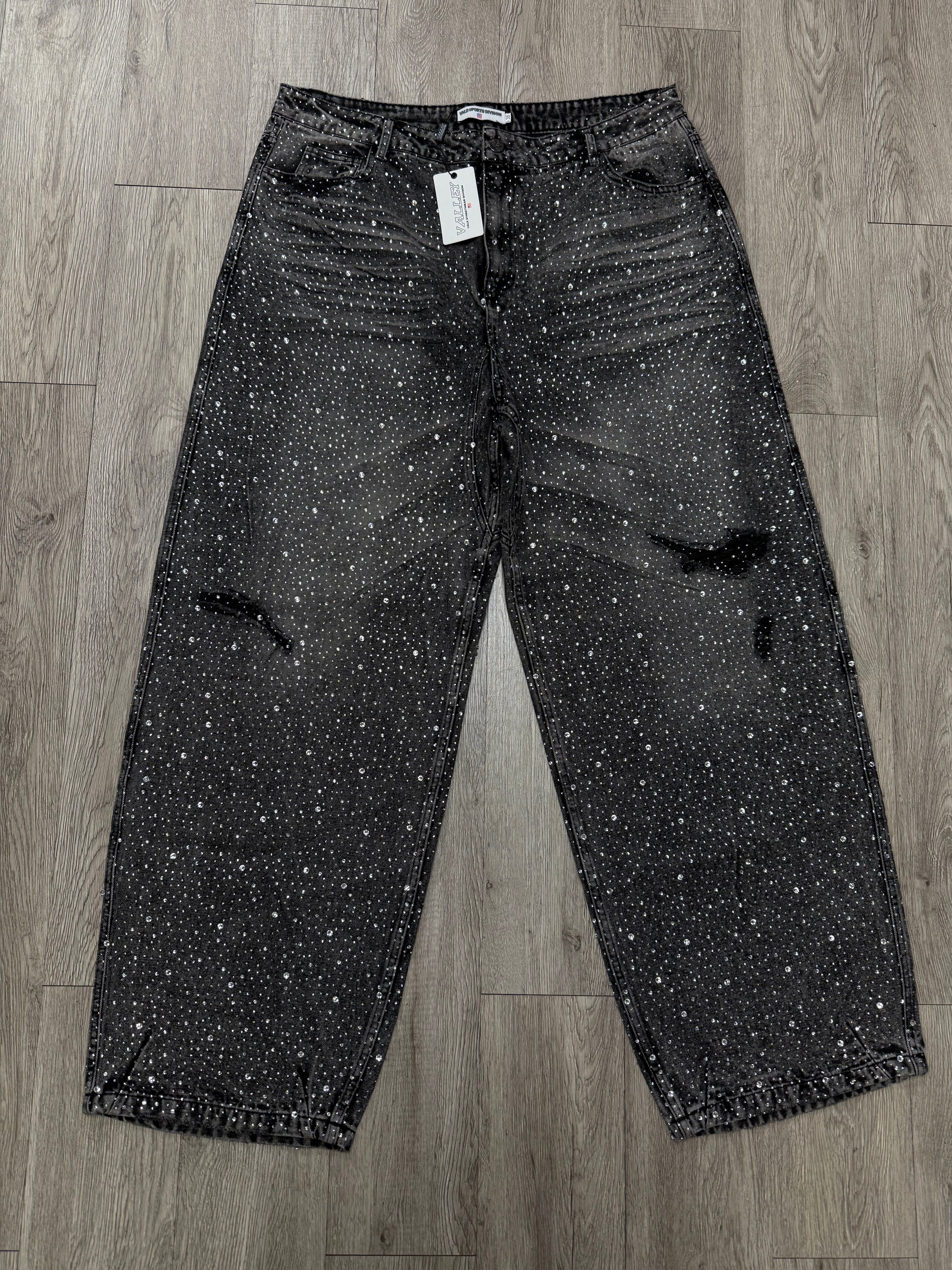 Vale Black Wash Rhinestone Jeans