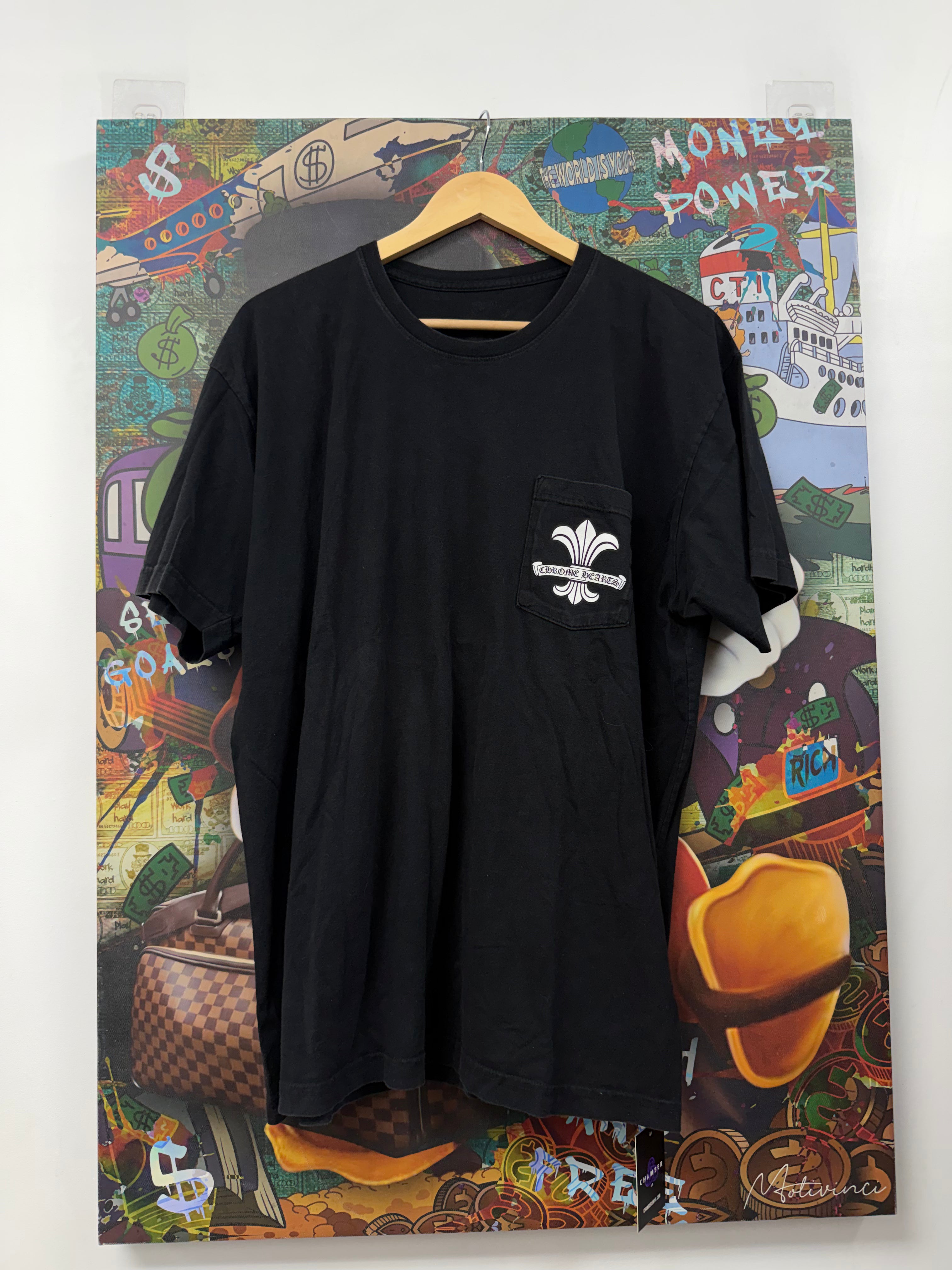 Chrome  Hearts Faded Black Fleur Logo Tee