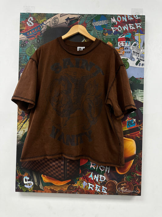 Saint Vanity Brown Tee Tried On XL