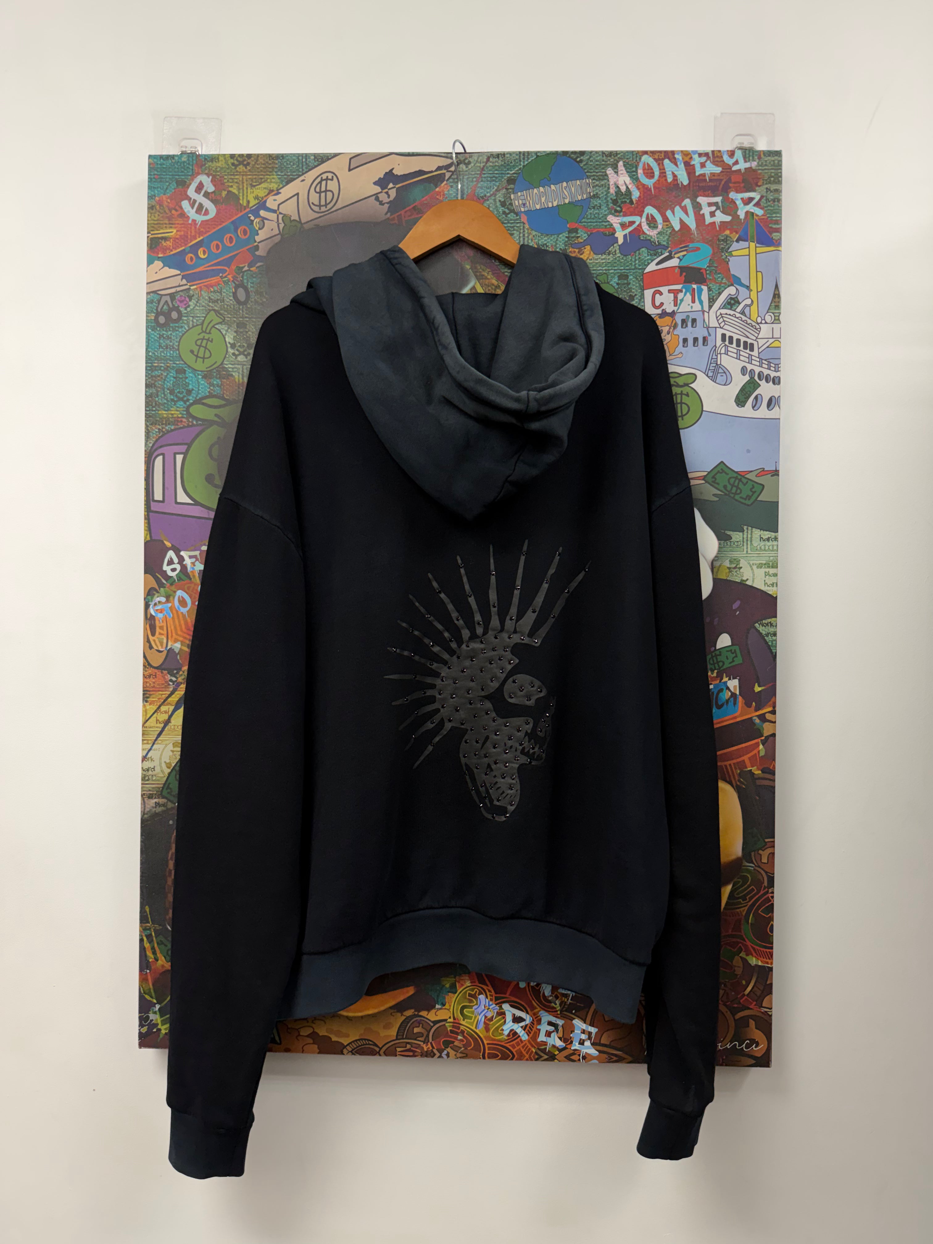 Bossi Black Tonal Rhinestone Zip Up