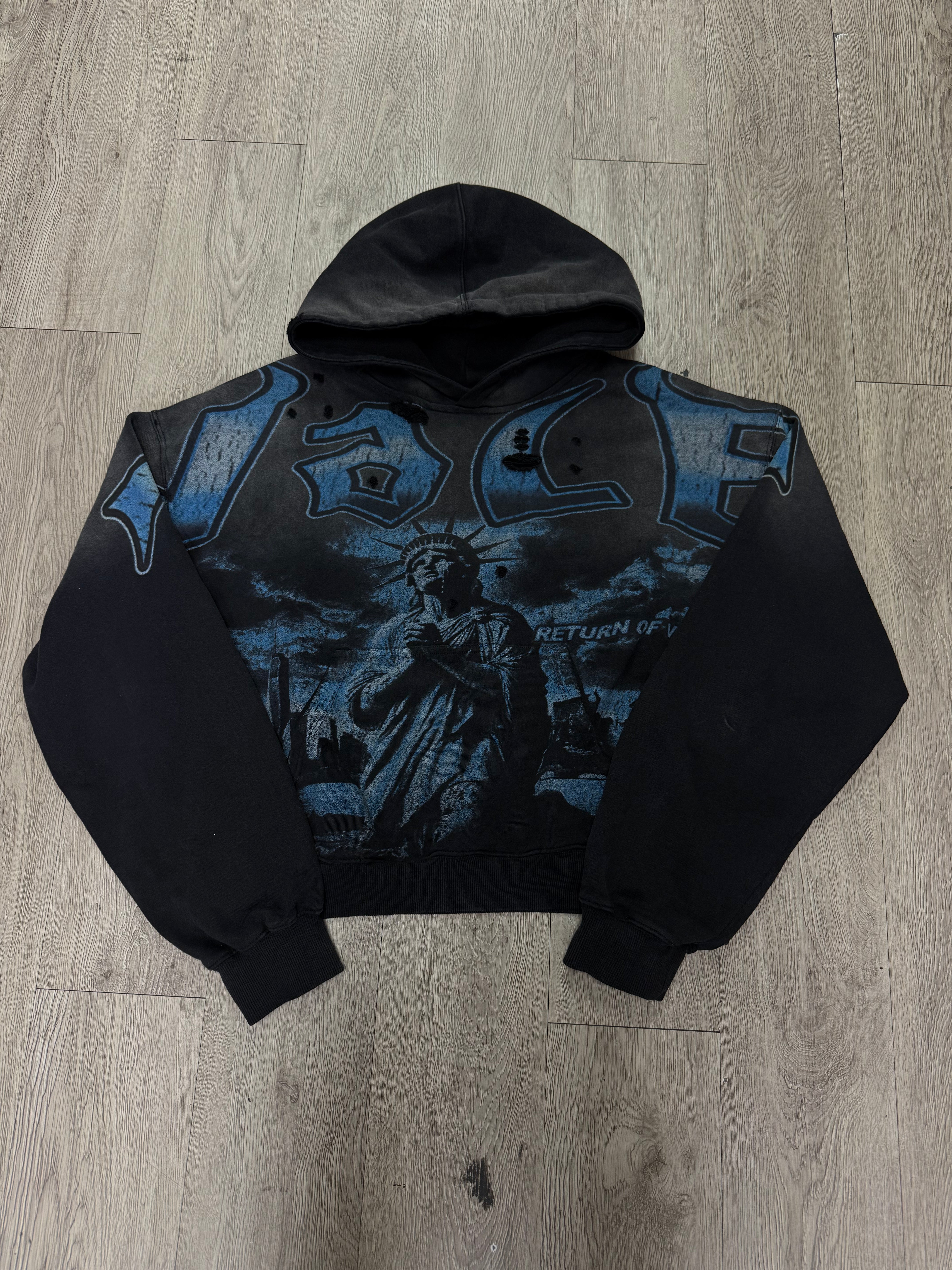 Vale Black Wash Blue Casper Hoodie