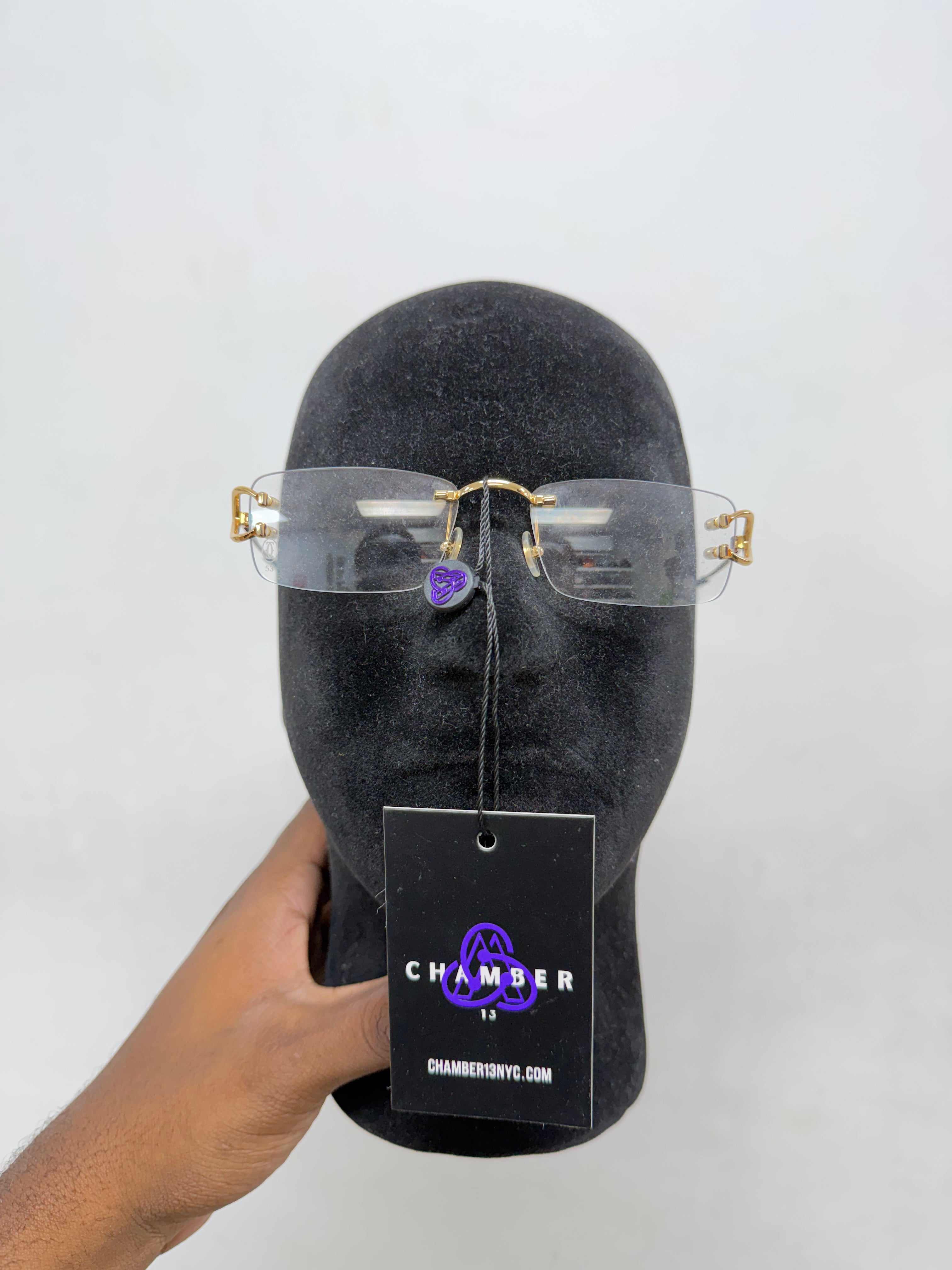 Cartier Black & Gold C-Decor Clear Lens Glasses