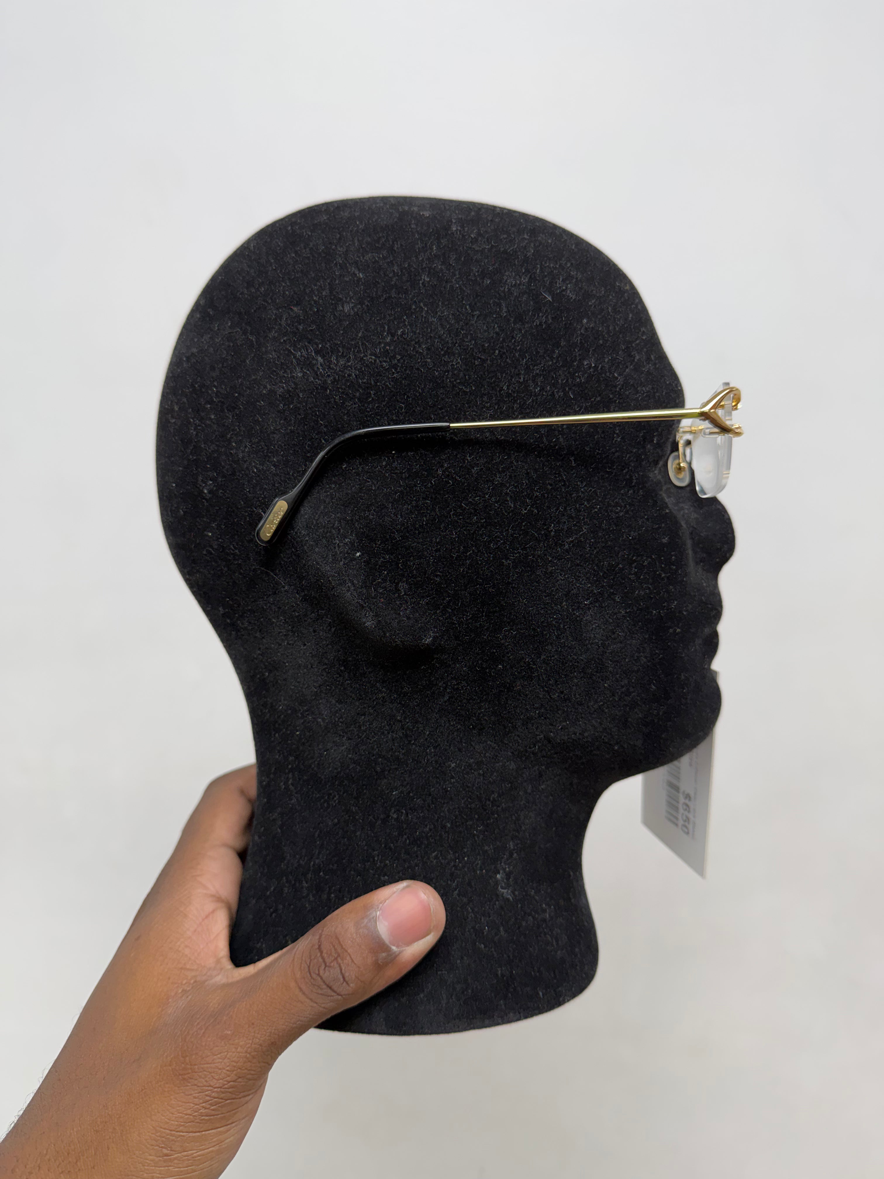 Cartier Black & Gold C-Decor Clear Lens Glasses