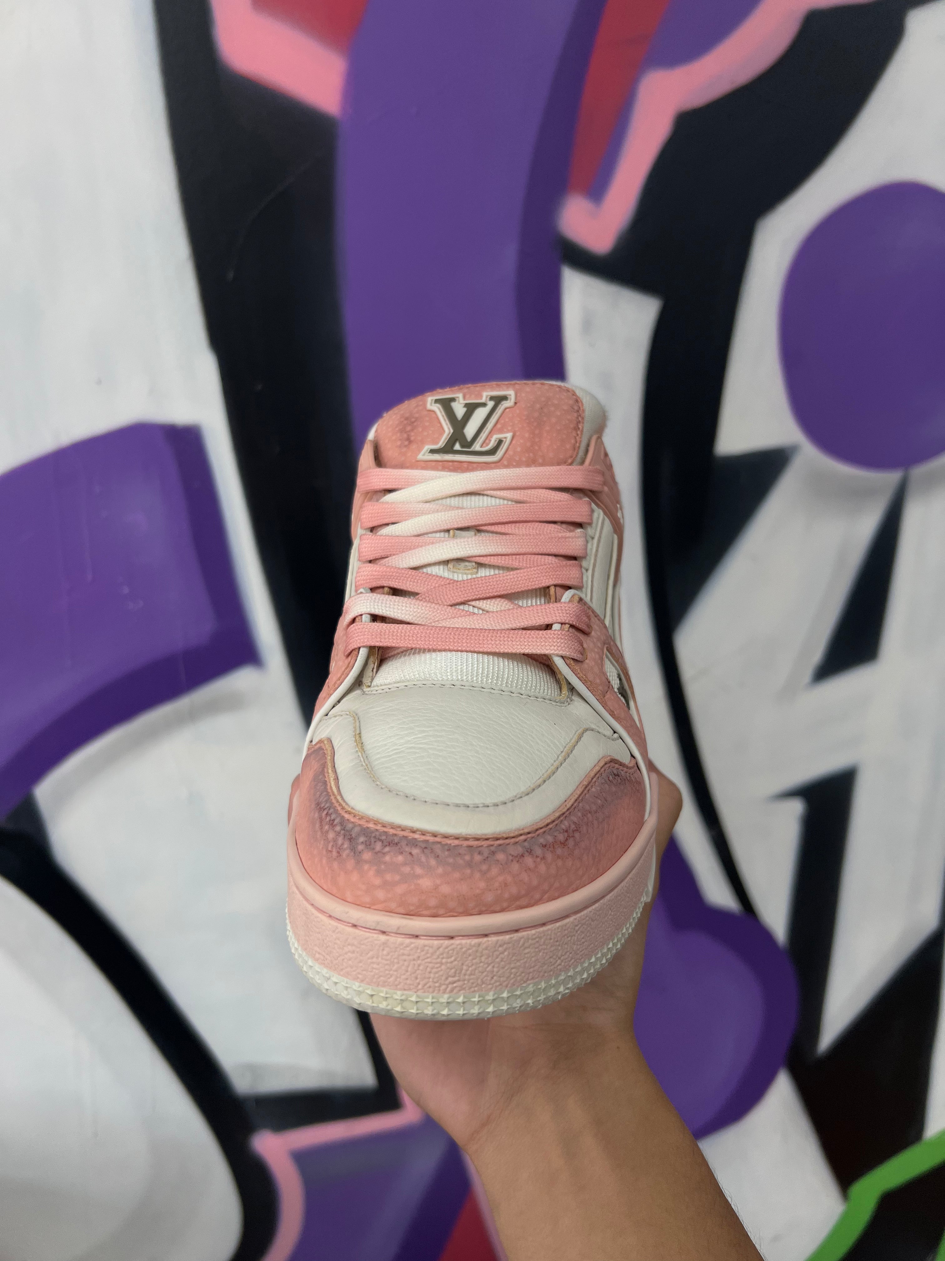 Louis Vuitton Salmon Pink Trainer Sneakers