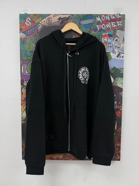 Chrome Hearts New York Horseshoe Zip Up Black New XXL