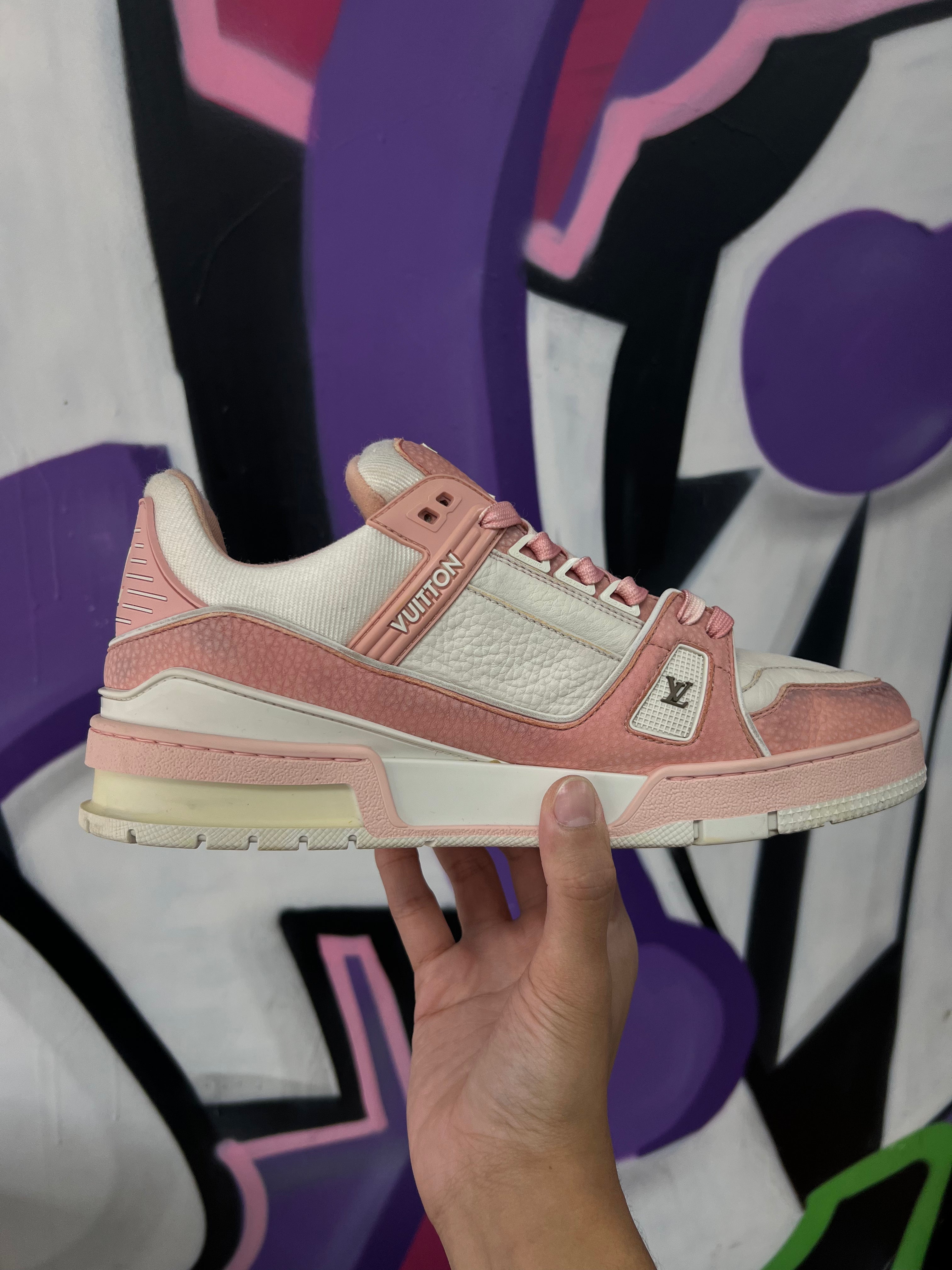 Louis Vuitton Salmon Pink Trainer Sneakers