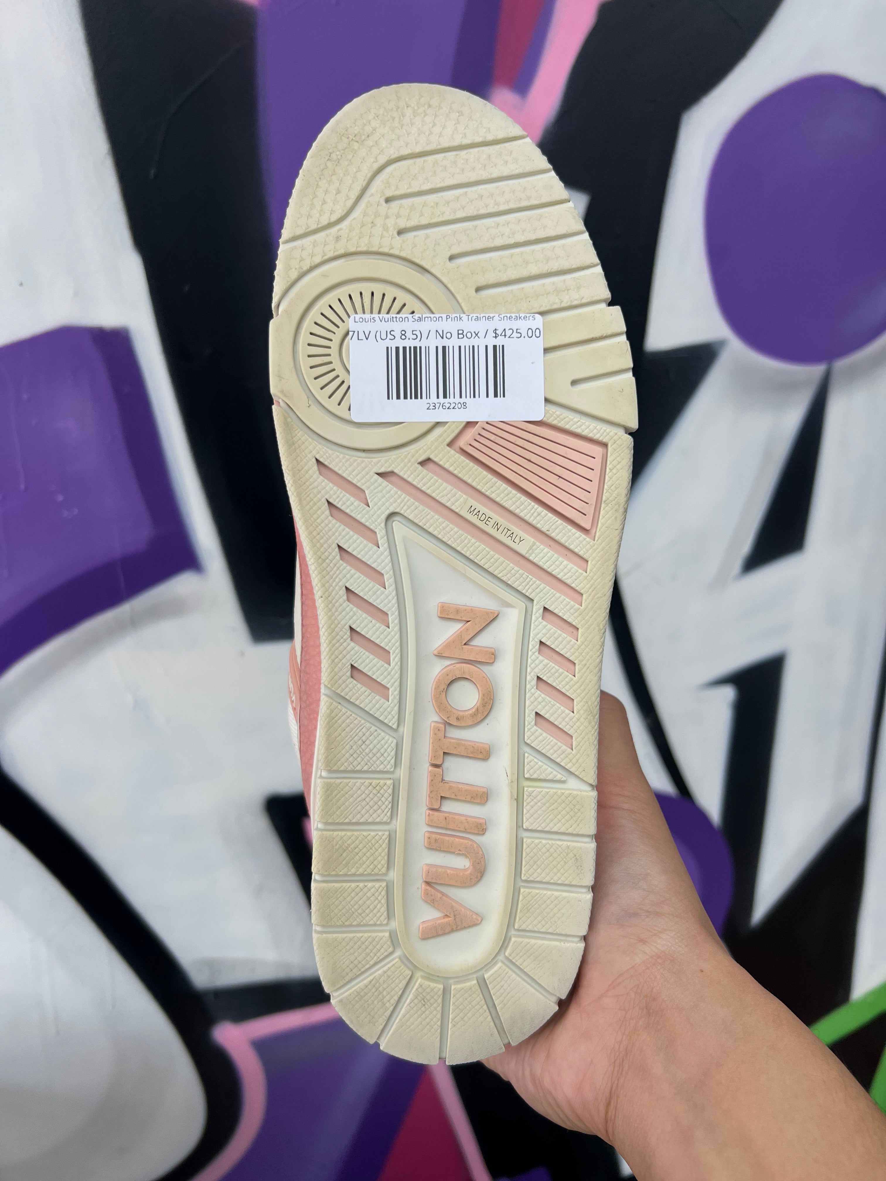 Louis Vuitton Salmon Pink Trainer Sneakers