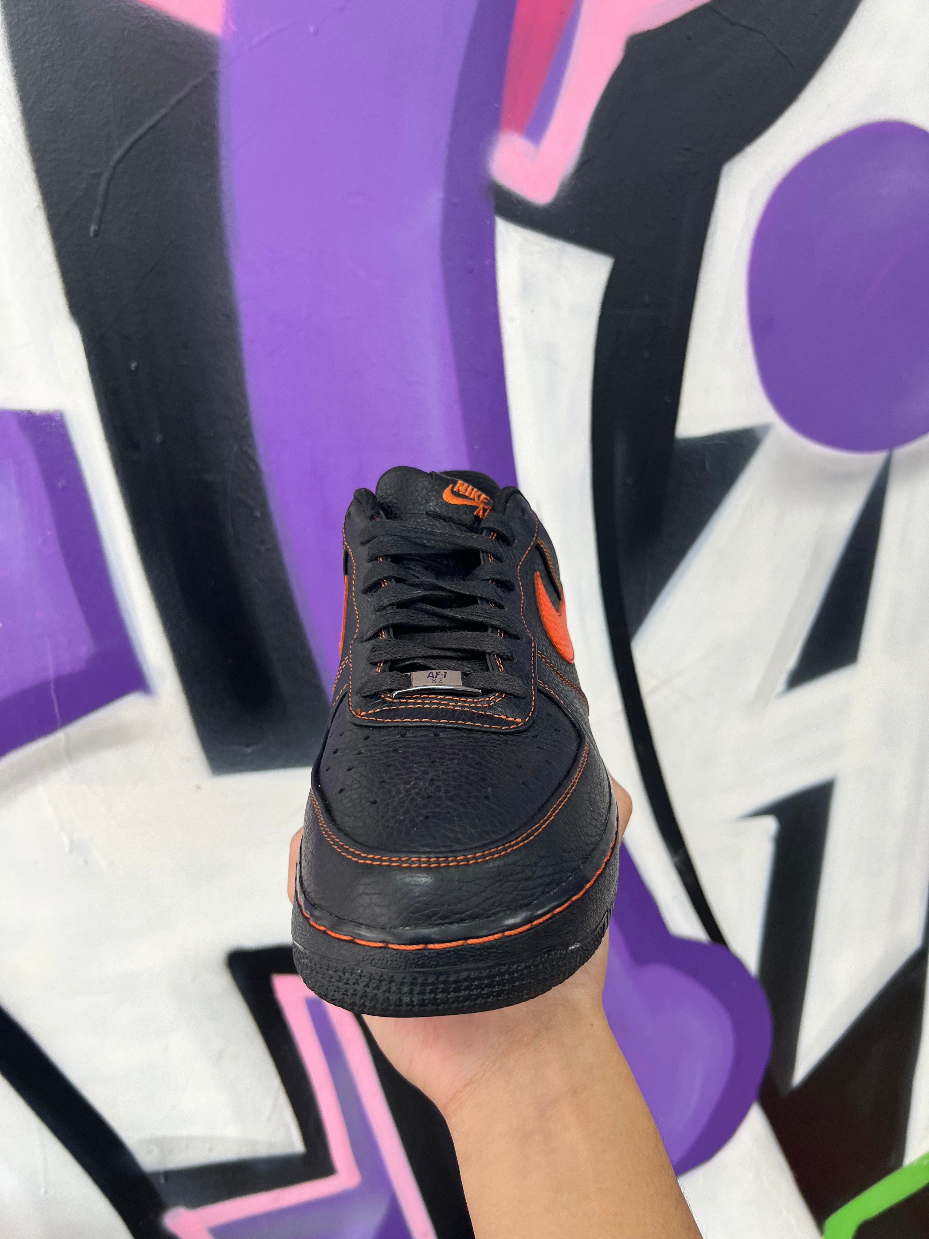 Nike x Vlone AF1 Black Orange Sneakers