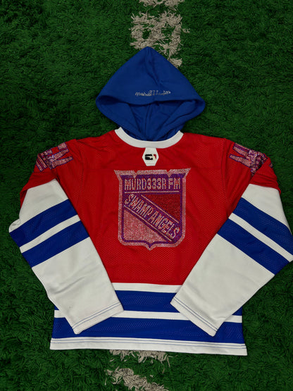 Murd333r.FM Hockey Jersey Red Blue Small New