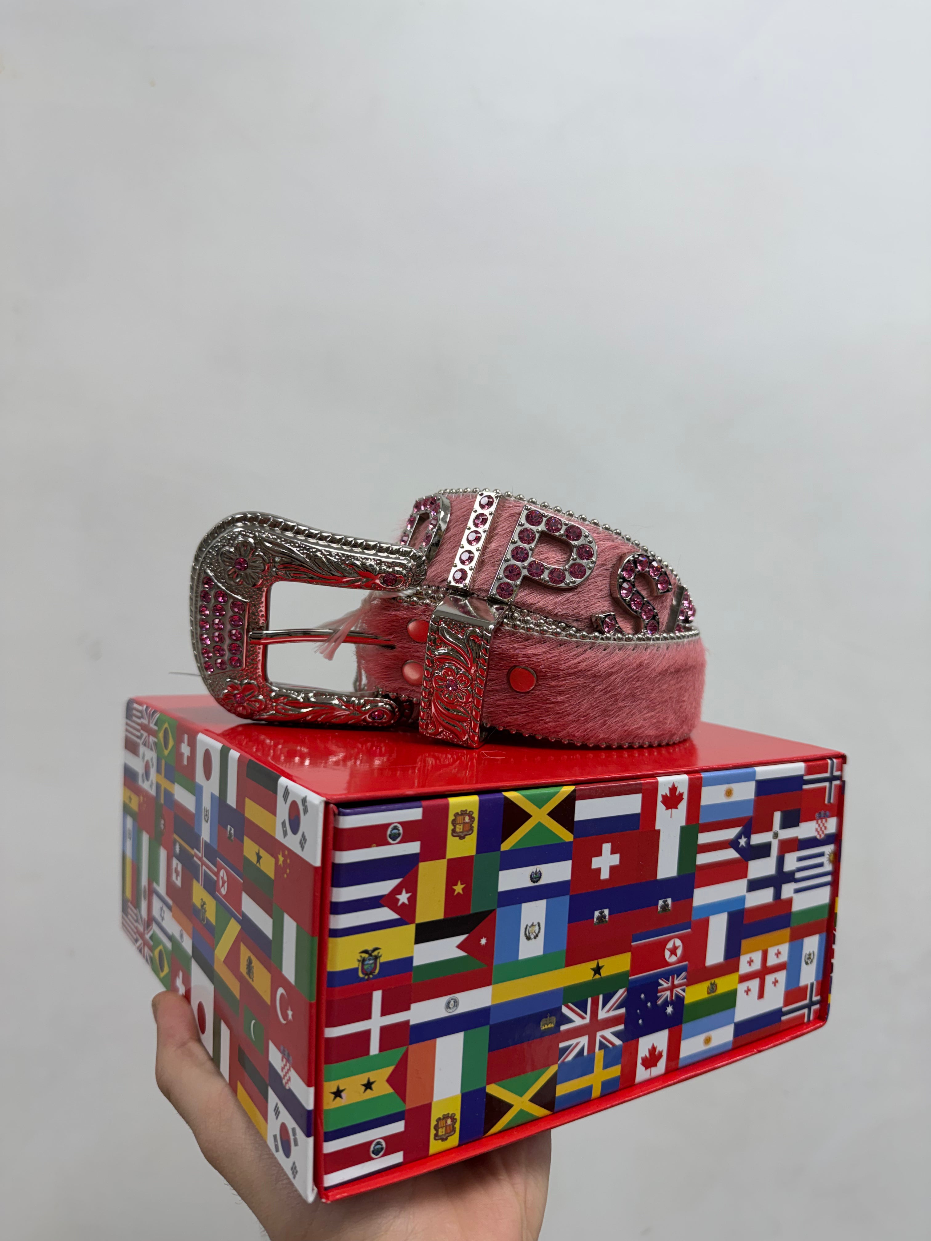 BB Simon Pink Fur Dipset Belt