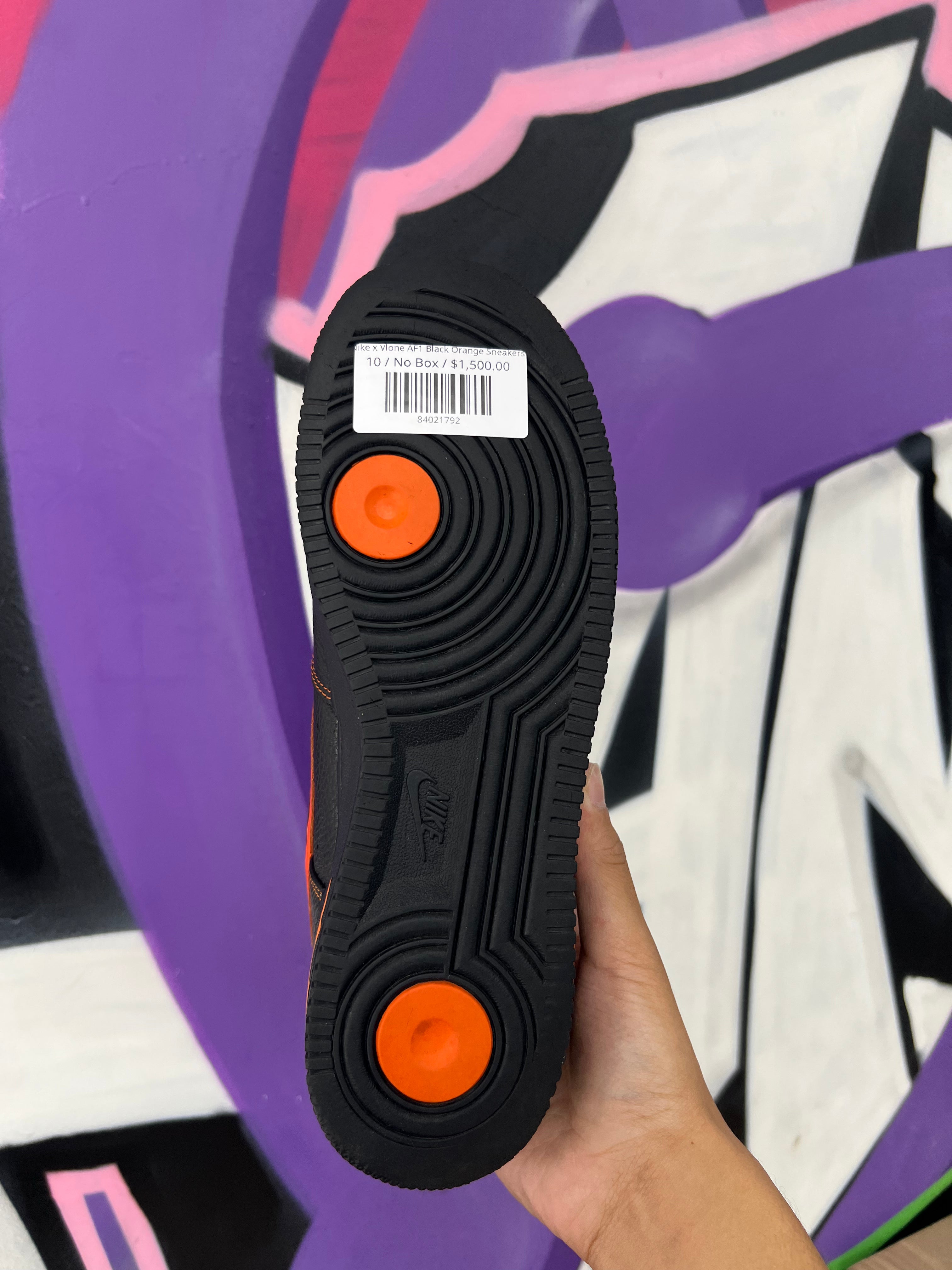 Nike x Vlone AF1 Black Orange Sneakers