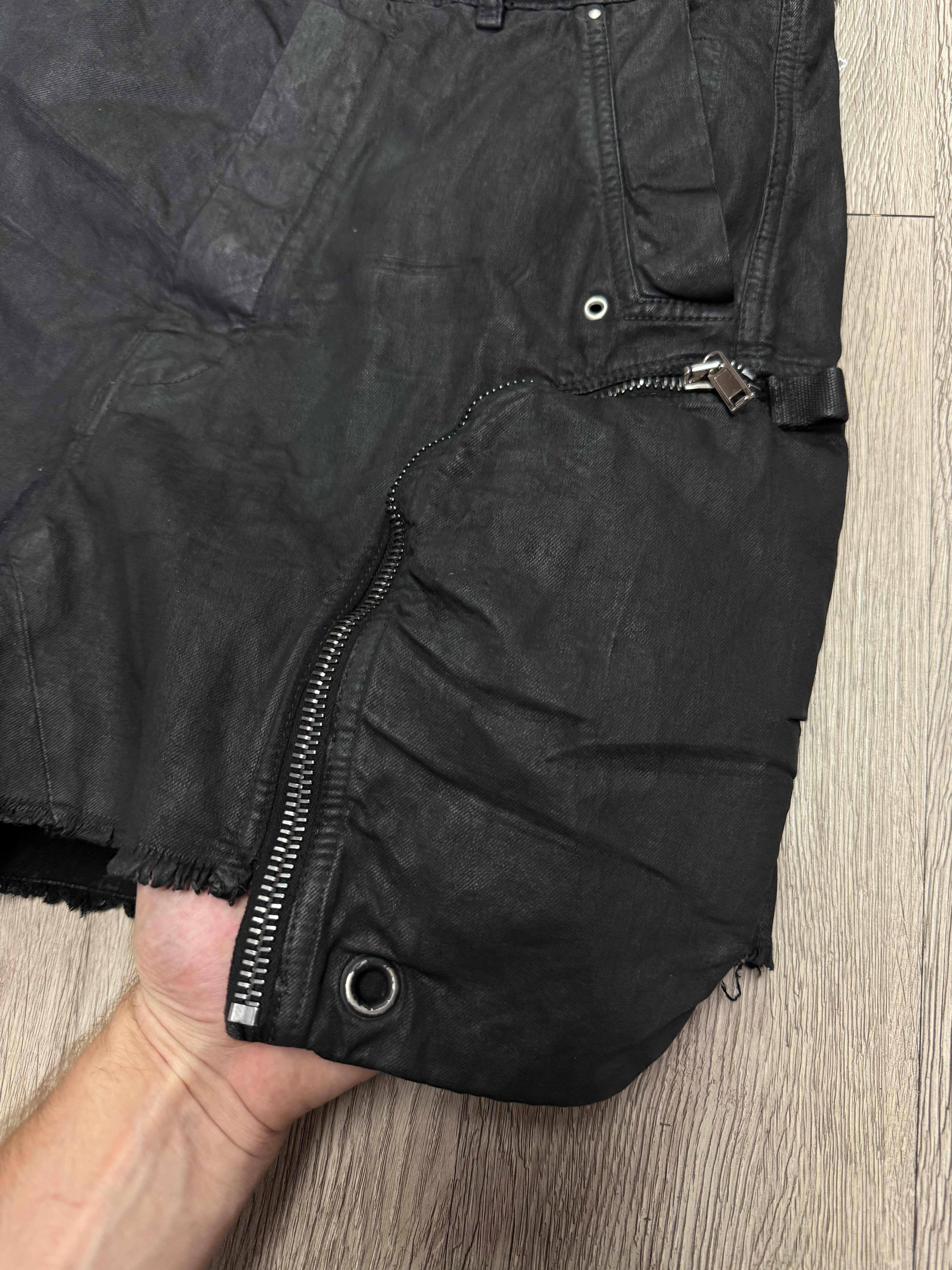 Rick Owens Black Wax Bauhaus Shorts