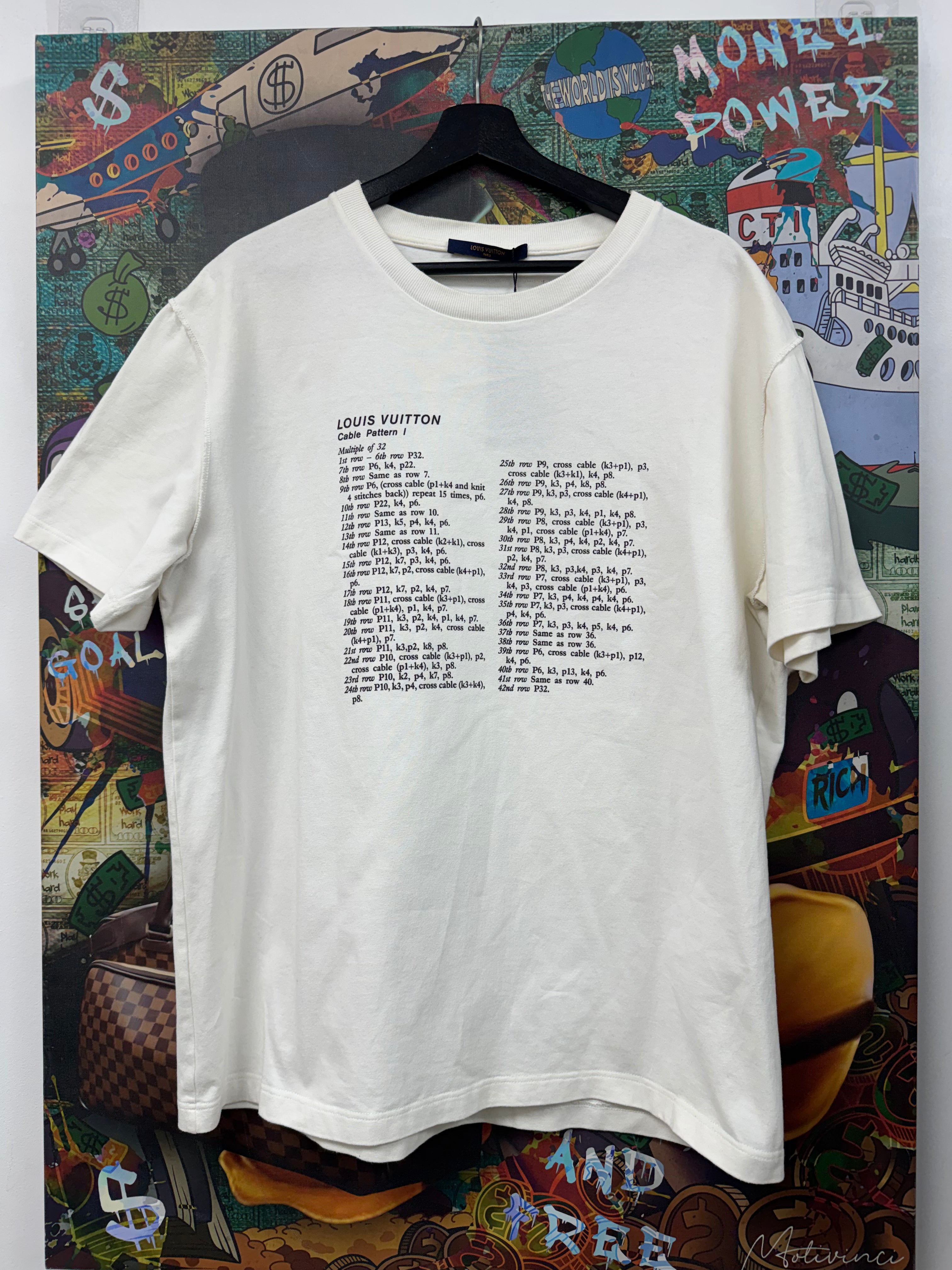 Louis Vuitton White Black Knittig Tee