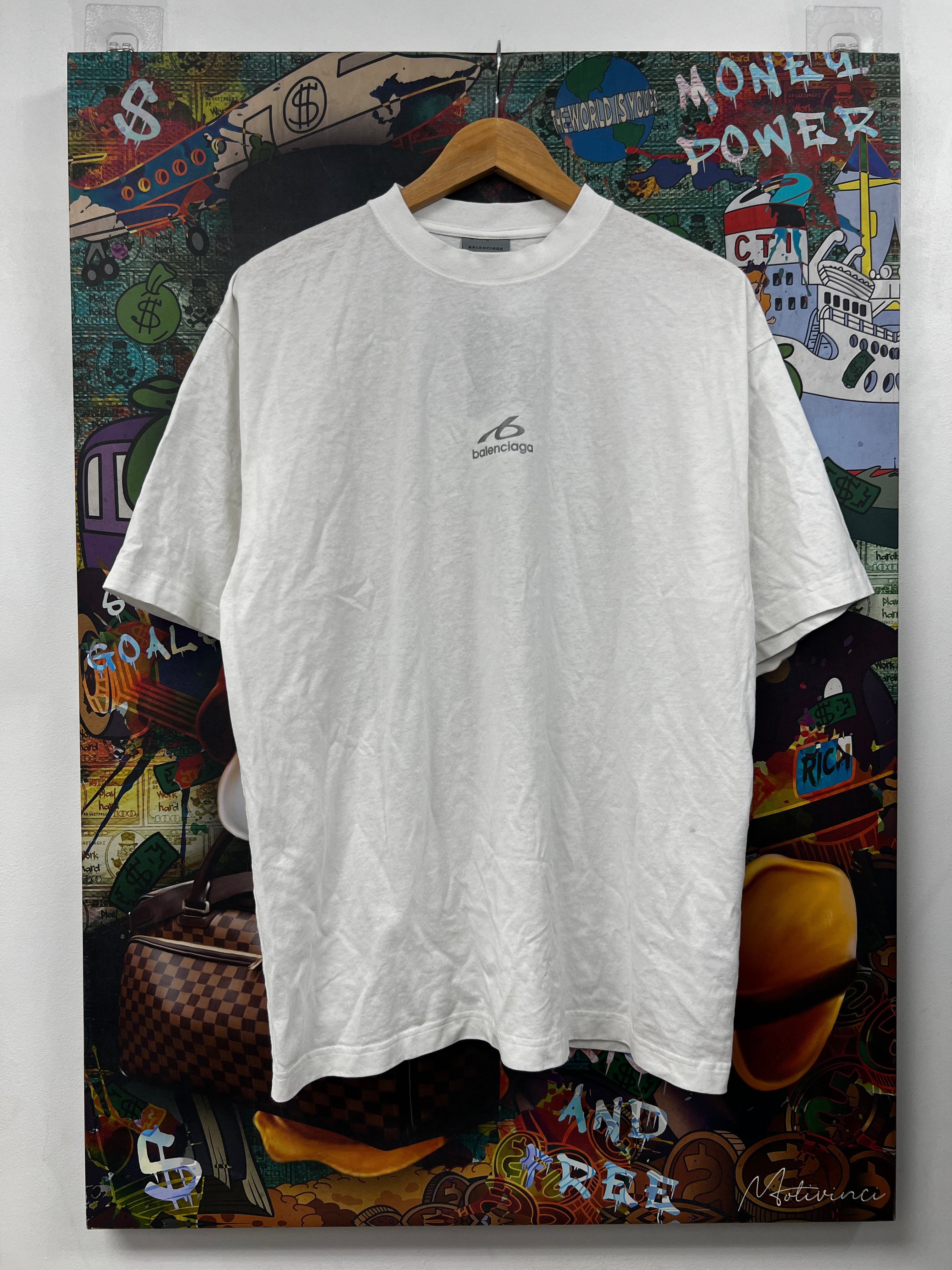 Balenciaga White Silver Tee