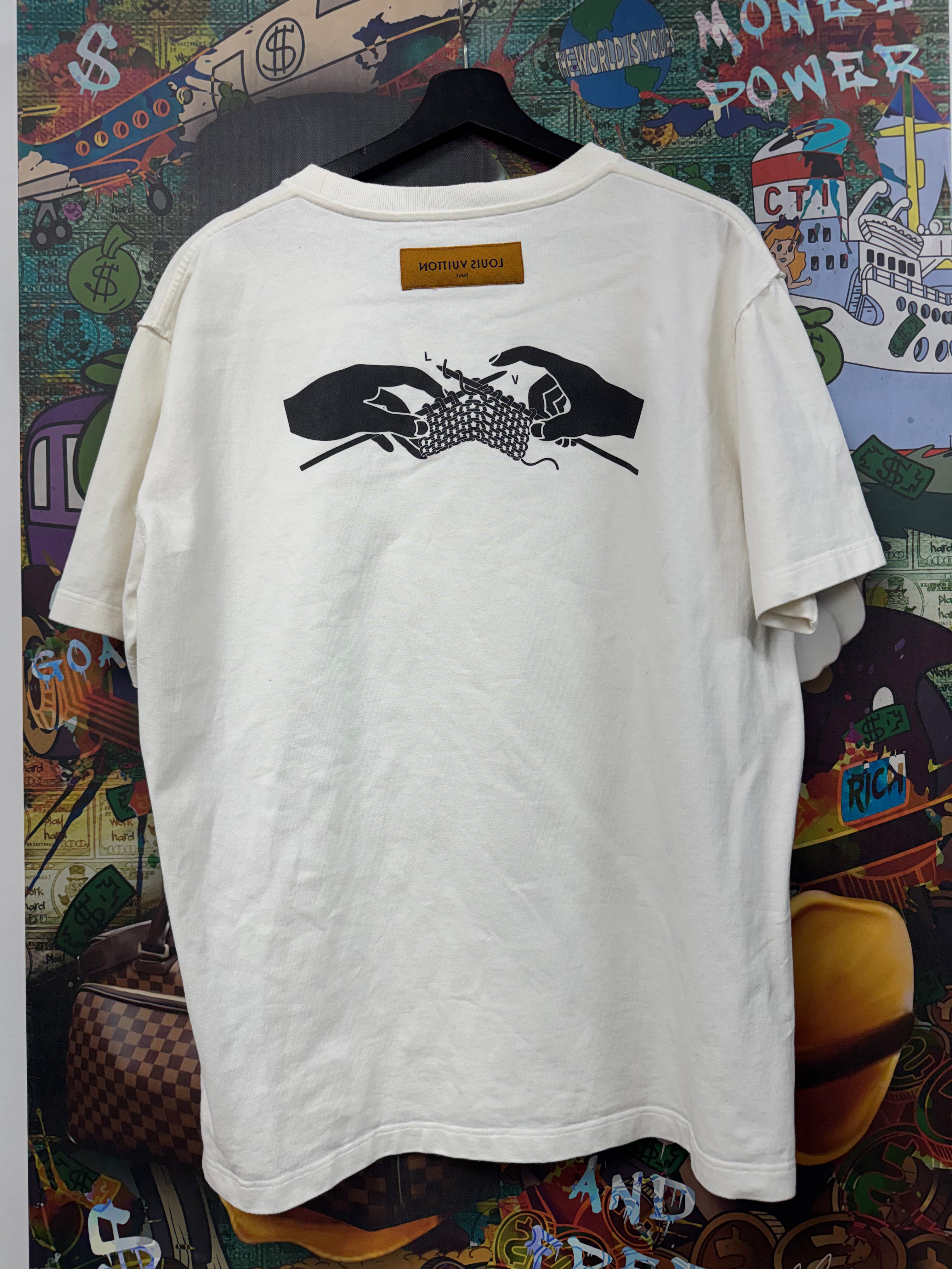 Louis Vuitton White Black Knittig Tee