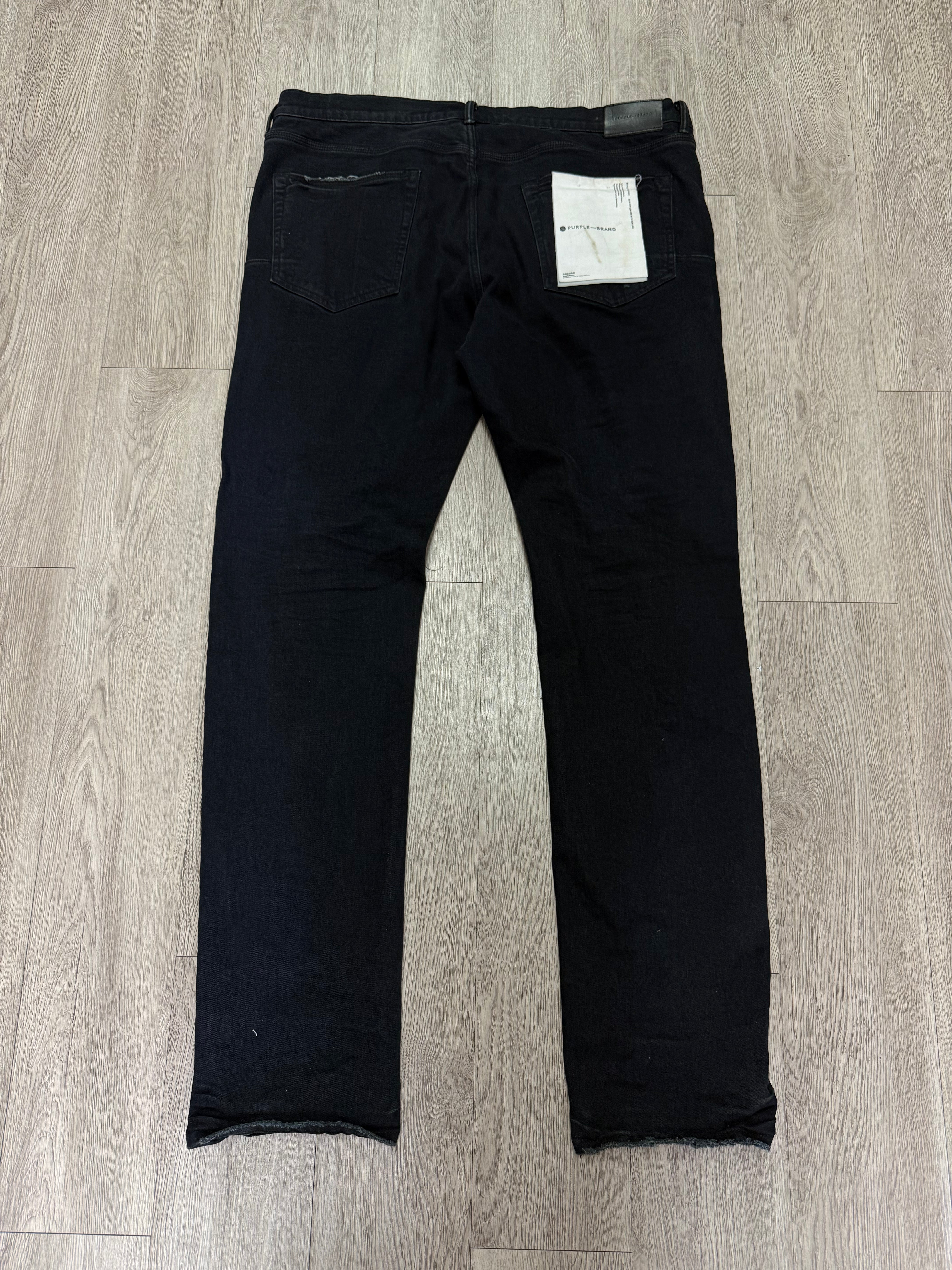 Purple Brand Black Wash Ripped P001 Jeans