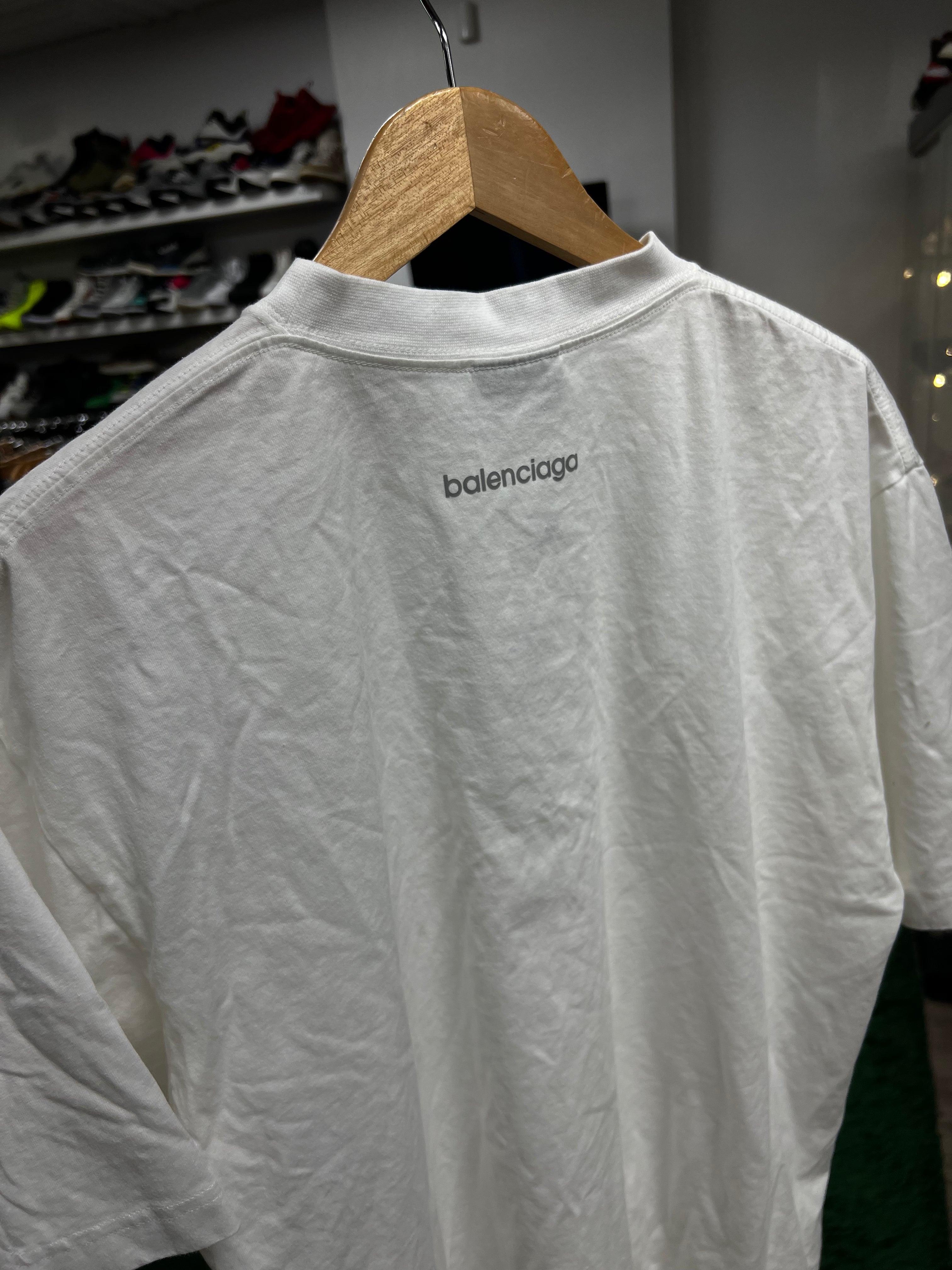 Balenciaga White Silver Tee