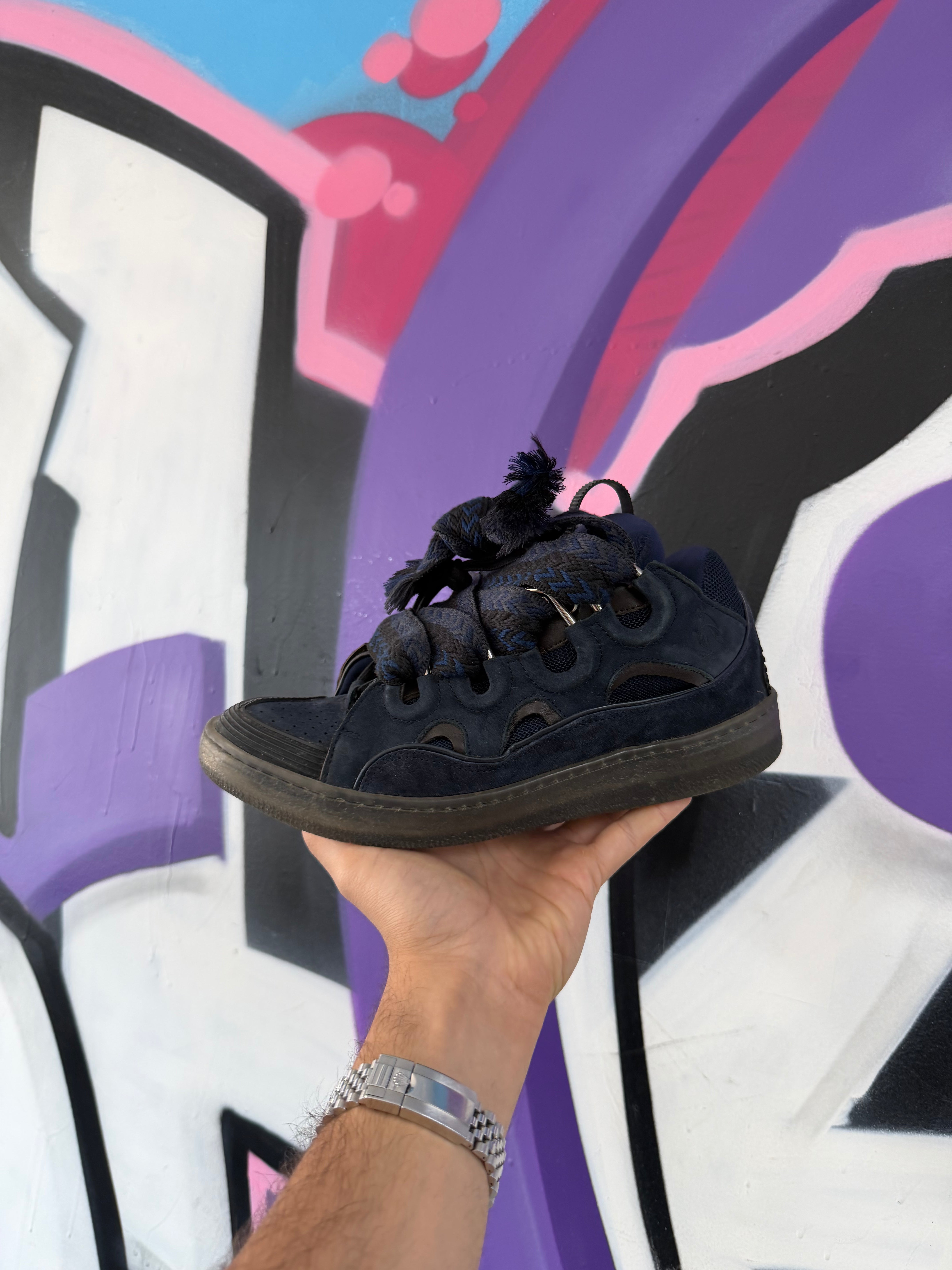 Lanvi Navy Curb Sneakers