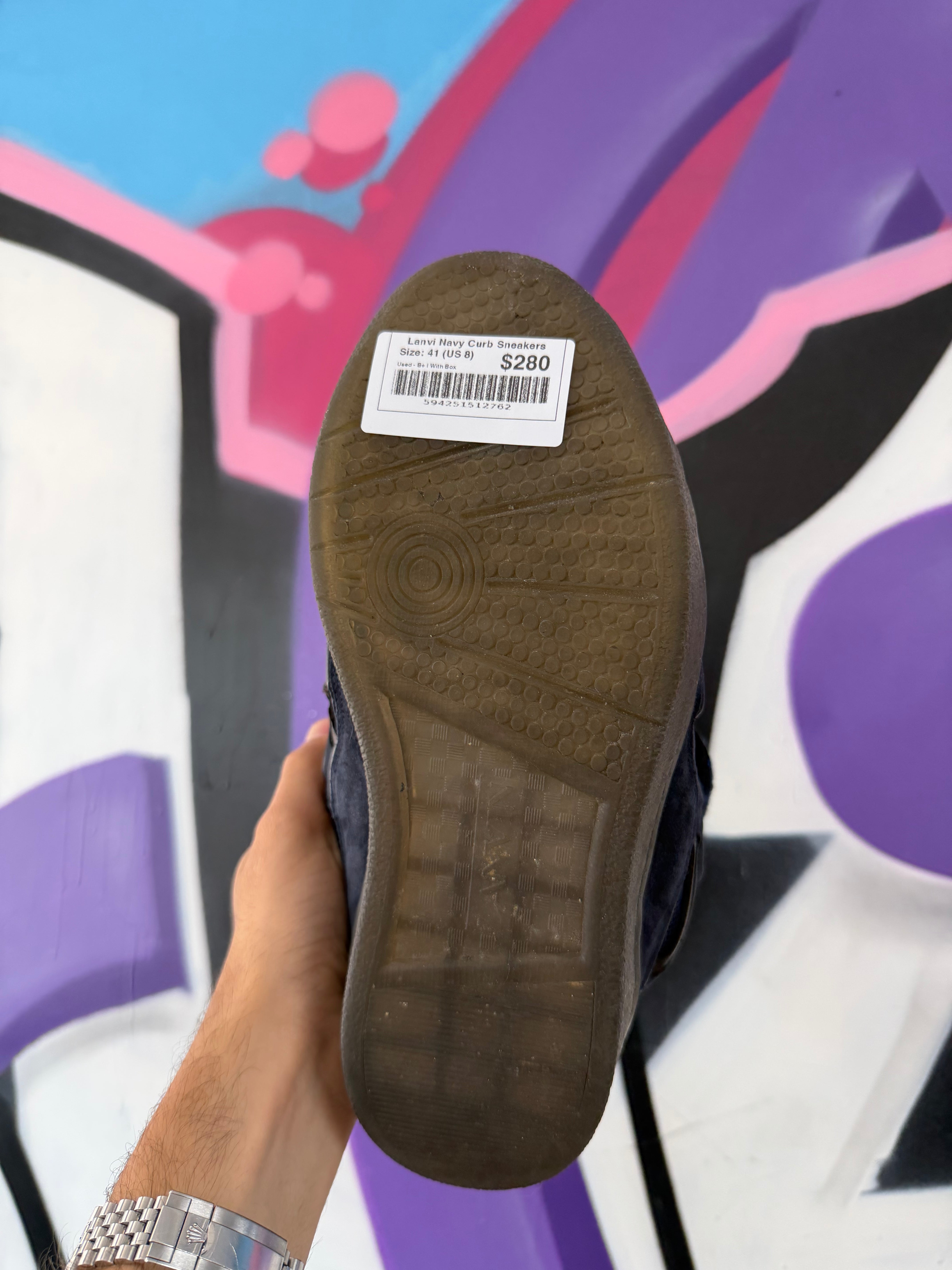 Lanvi Navy Curb Sneakers