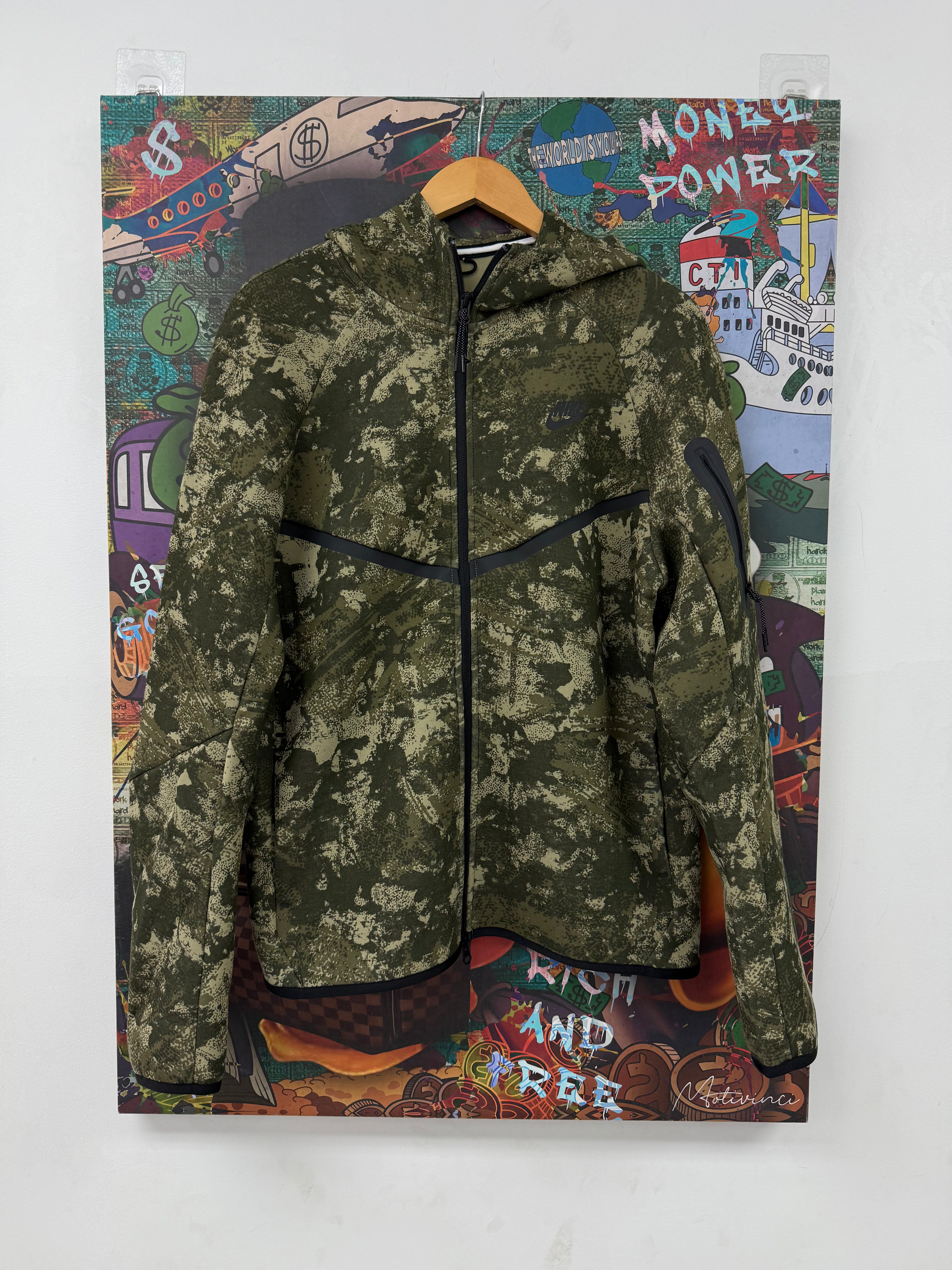 Nike Tech Zip Up Green Digi Camo New Medium With Tags