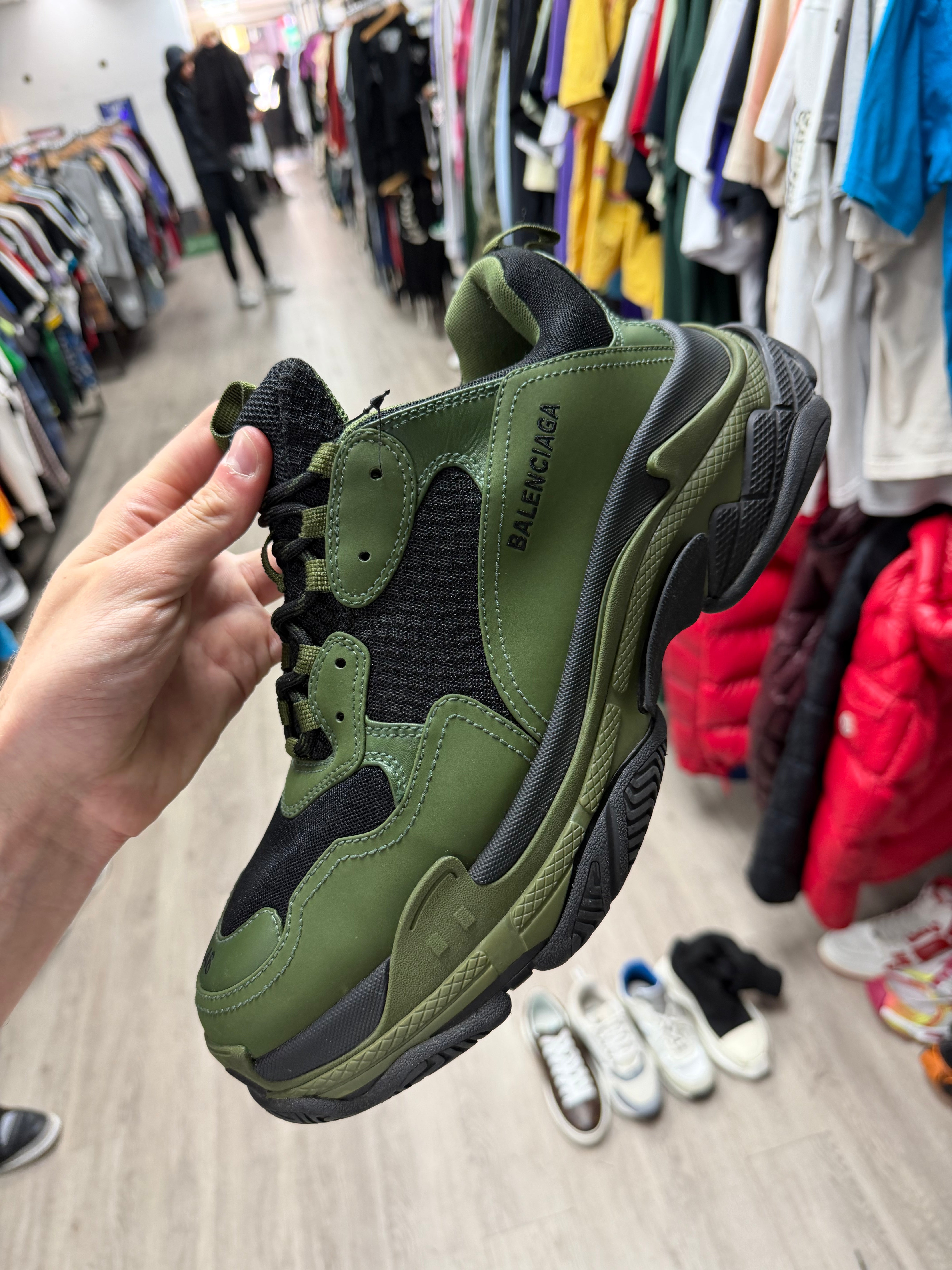 Balenciaga Triple S Green Black Sneakers