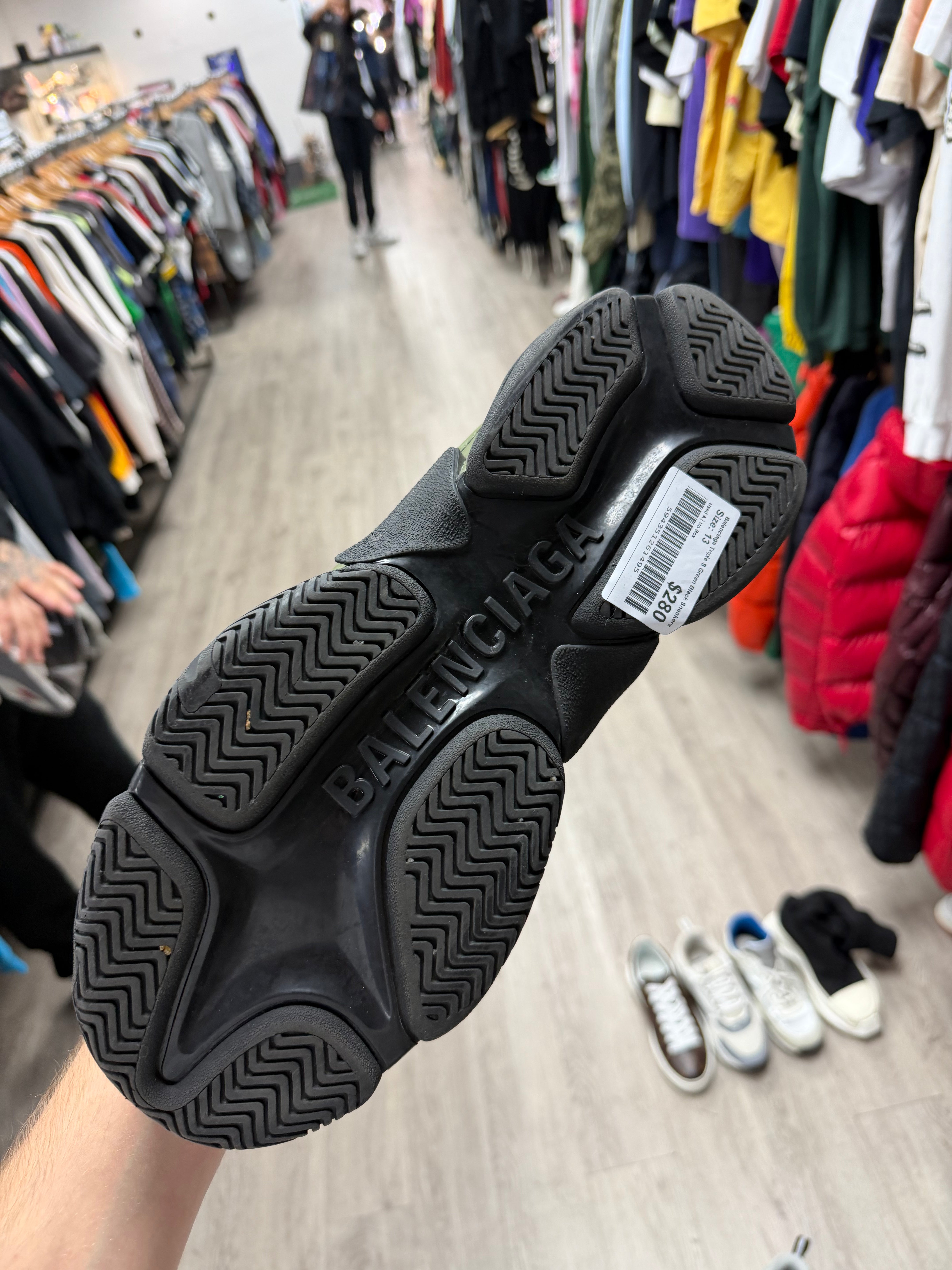 Balenciaga Triple S Green Black Sneakers