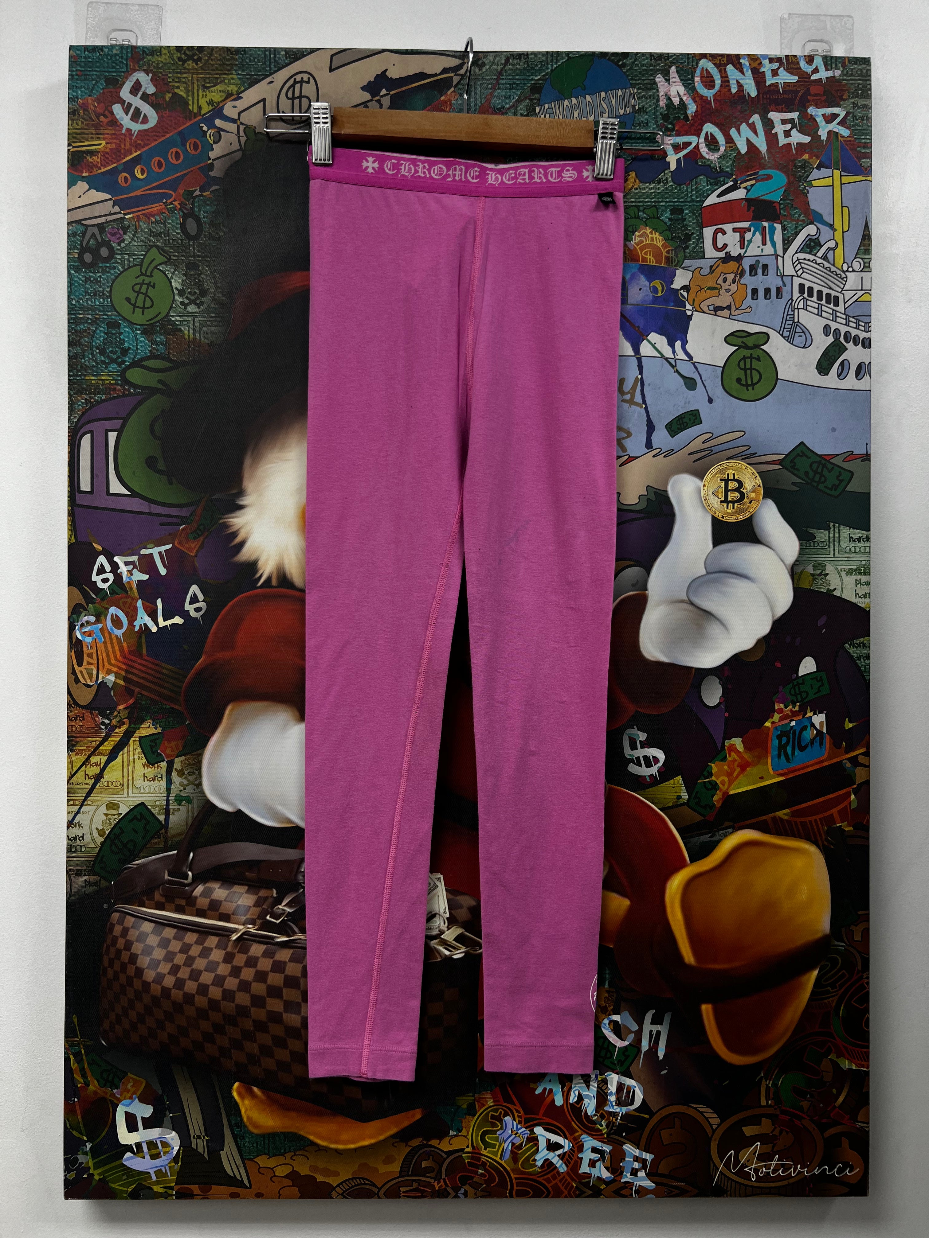 Chrome  Hearts Pink Horseshoe Leggings