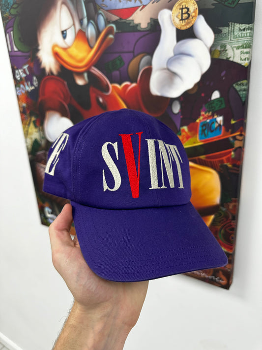 Saint Mxxxxxx x Vlone Cap Purple Red OS Used