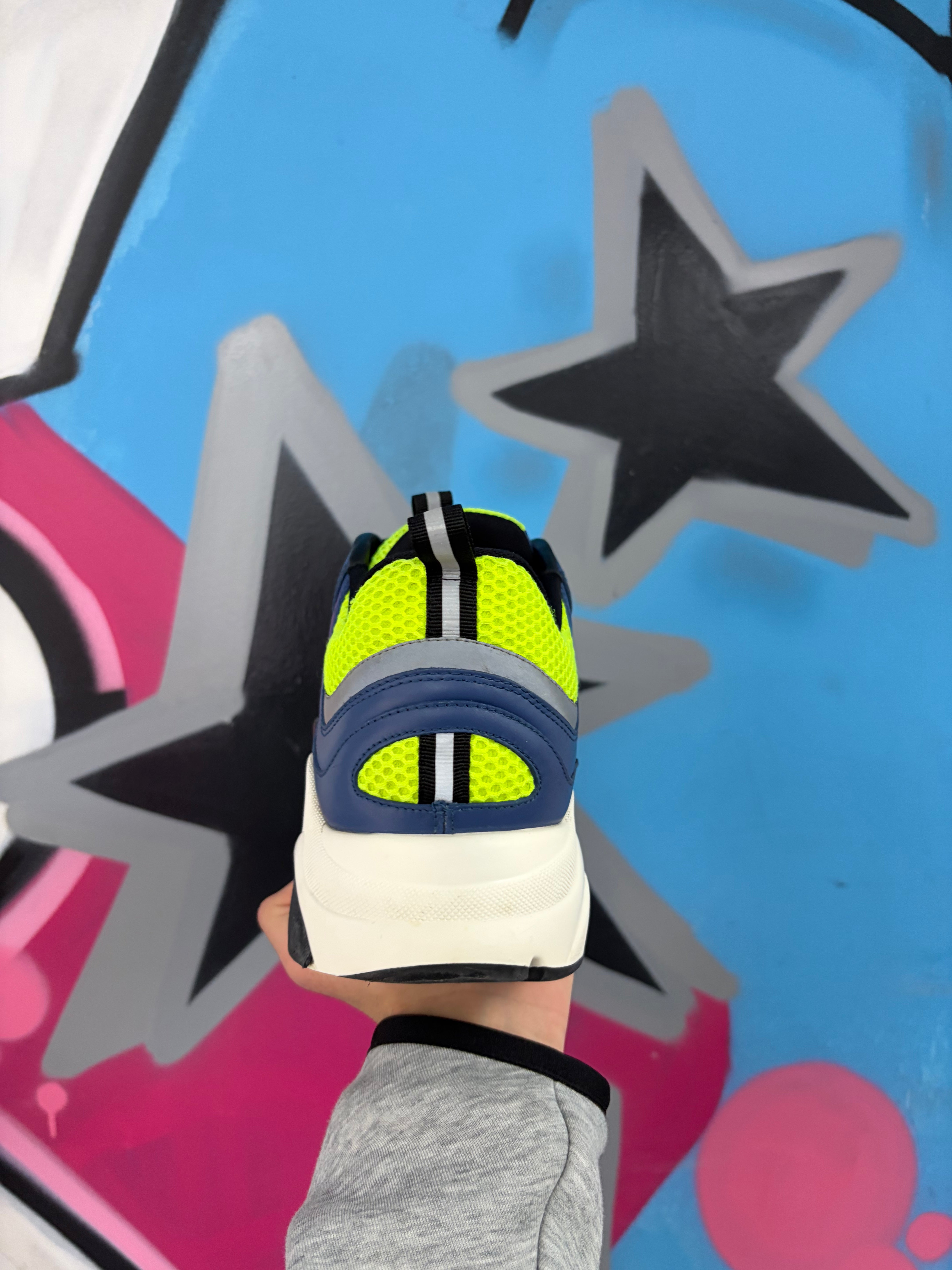 Dior Navy Lime Silver B22 Homme Sneakers