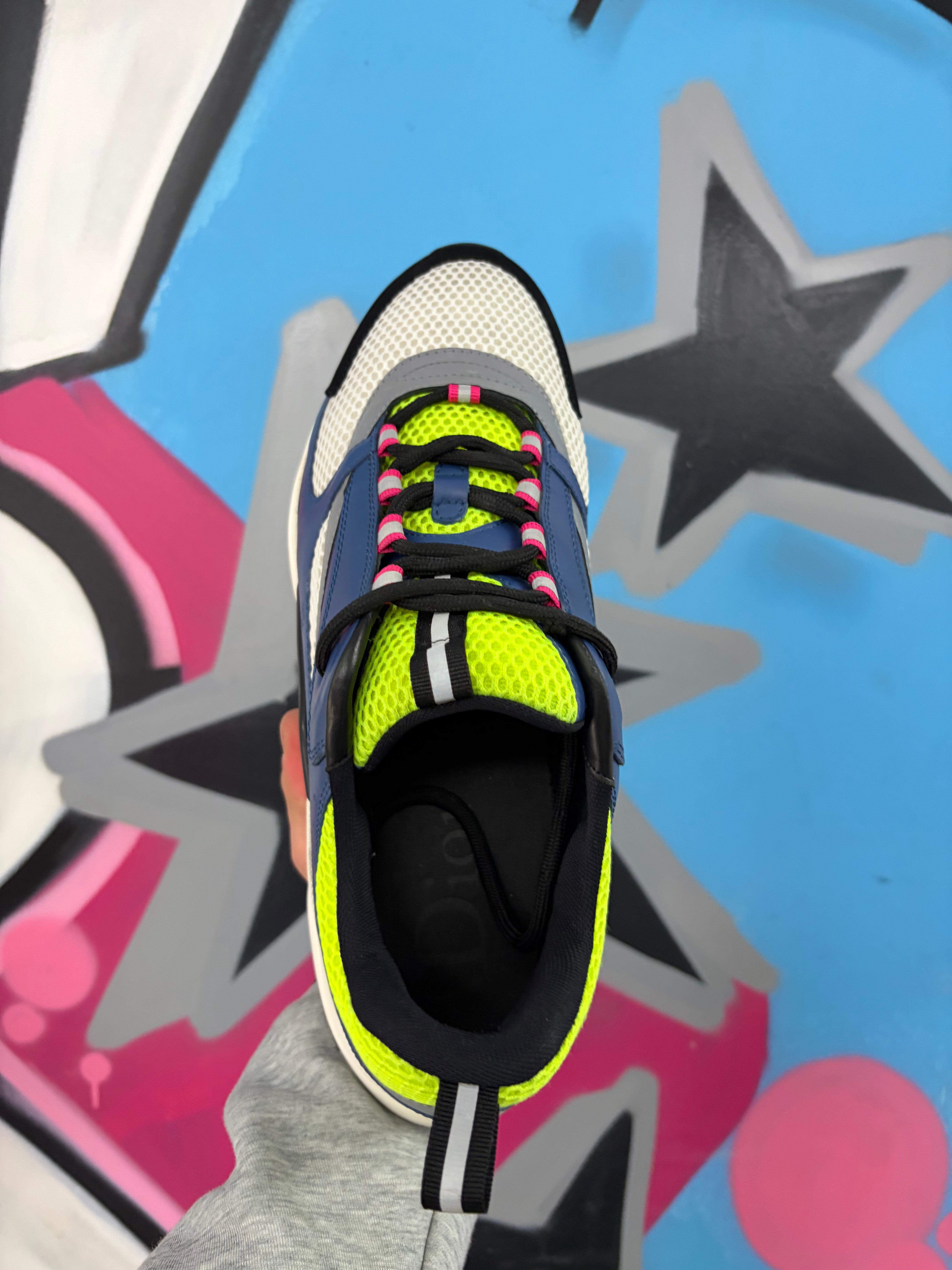 Dior Navy Lime Silver B22 Homme Sneakers