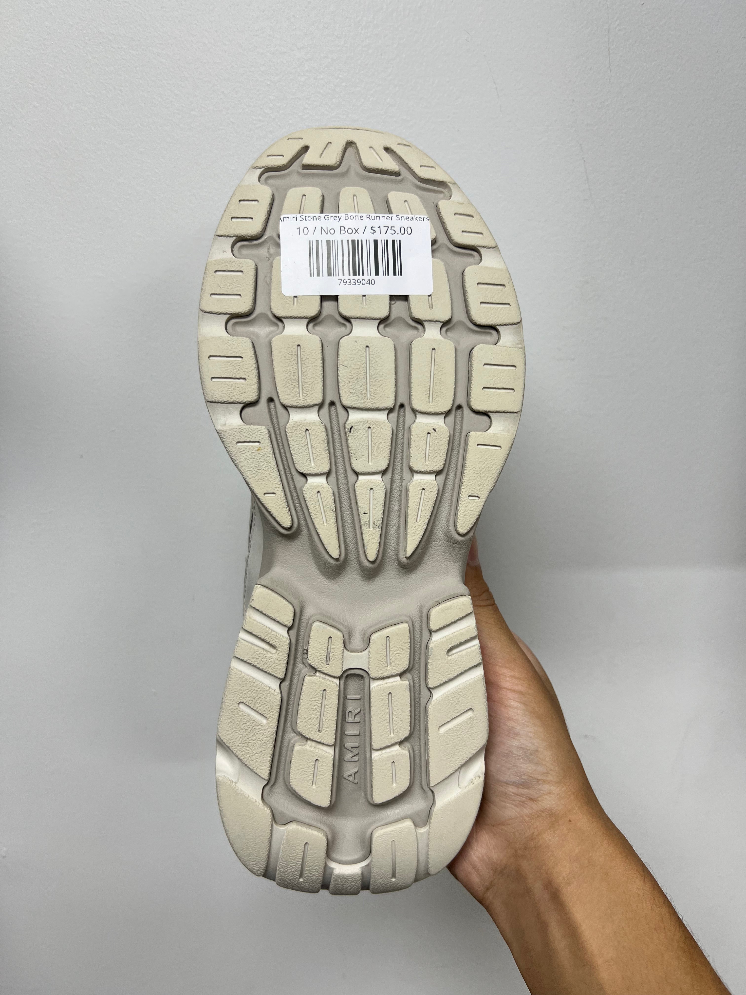 Amiri Stone Grey Bone Runner Sneakers