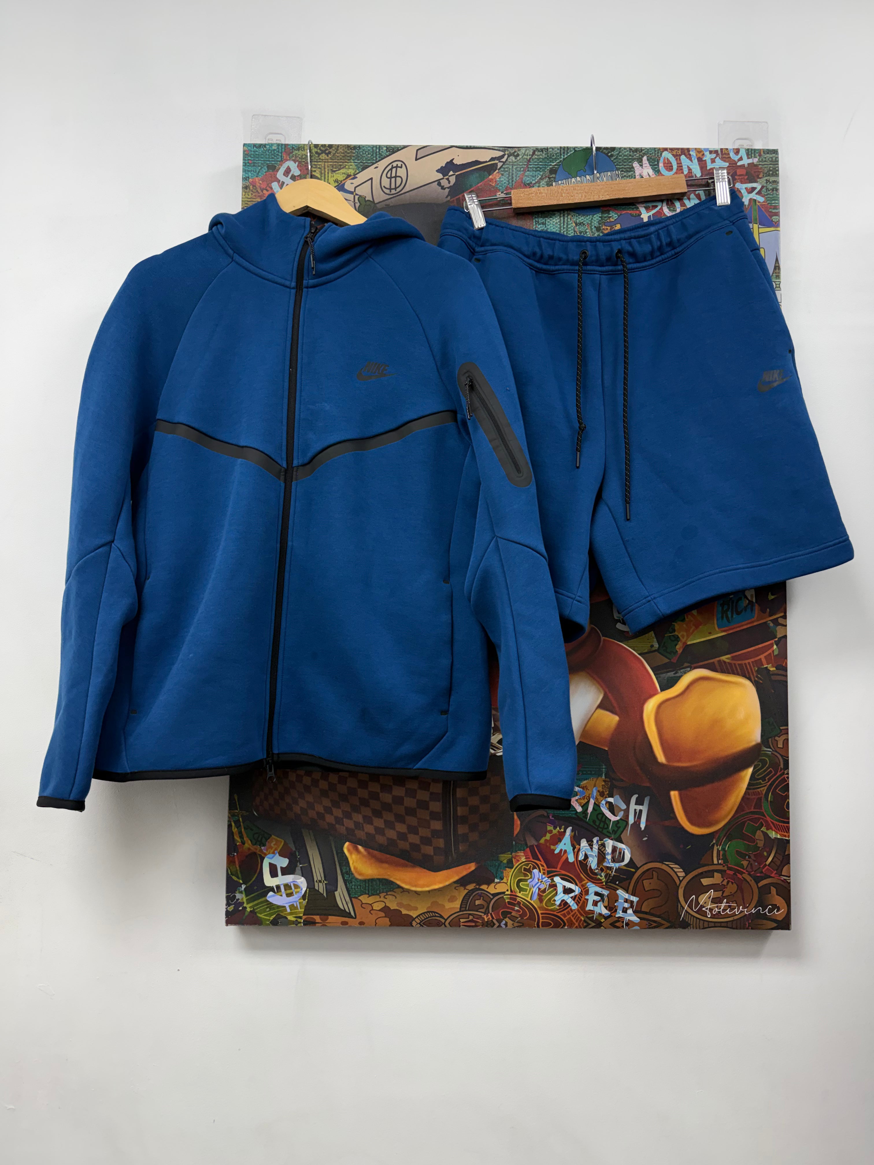 Nike Blue Tech Shorts Sweatsuit