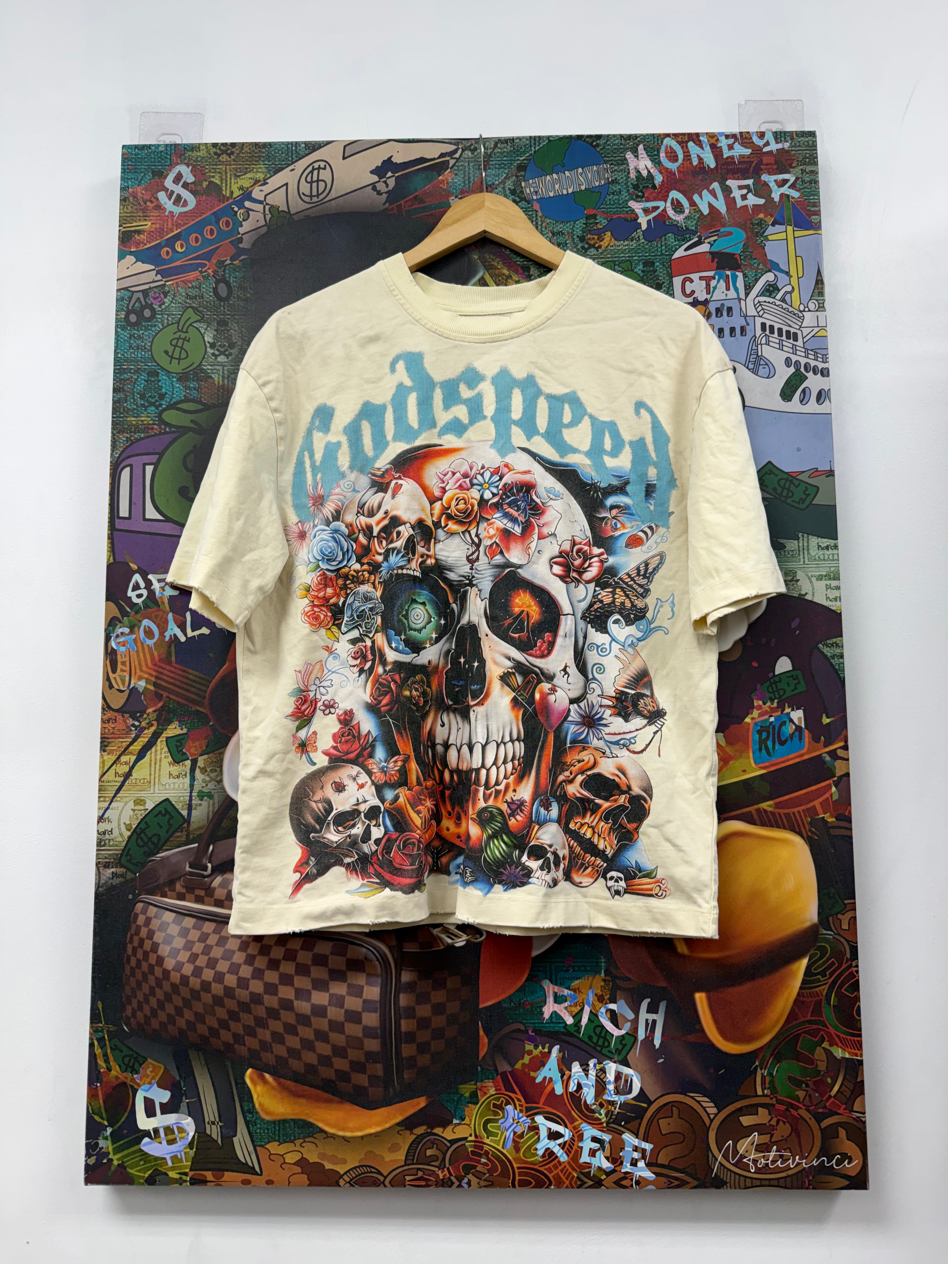 Godspeed Cream Skeleton Floral Tee